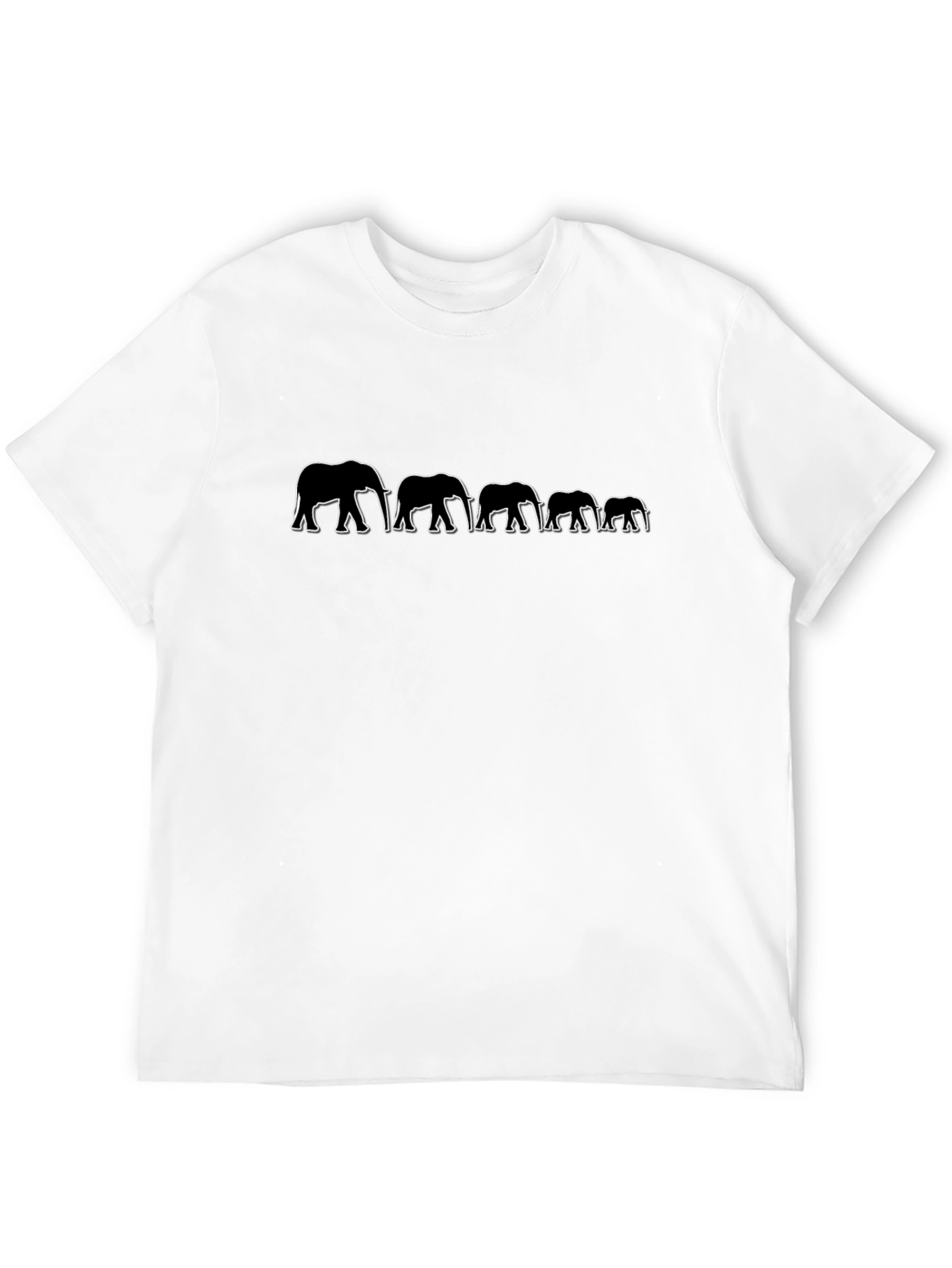 Black Elephant Family Graphic T-Shirt - Black view 12