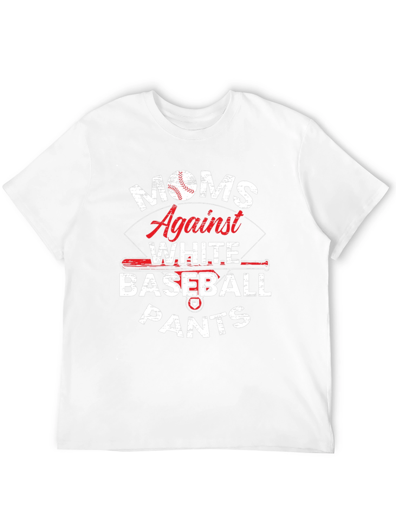 Black Moms Against White Baseball Pants T-Shirt view 12