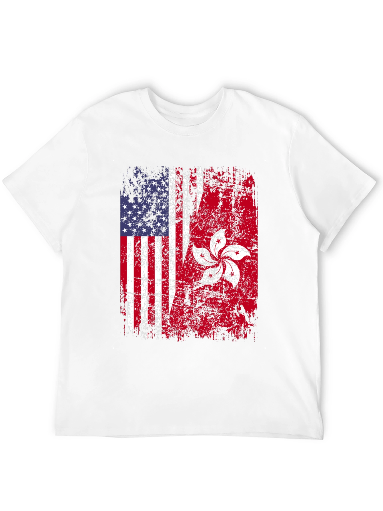 Black USA Hong Kong Flag Graphic Tee view 12
