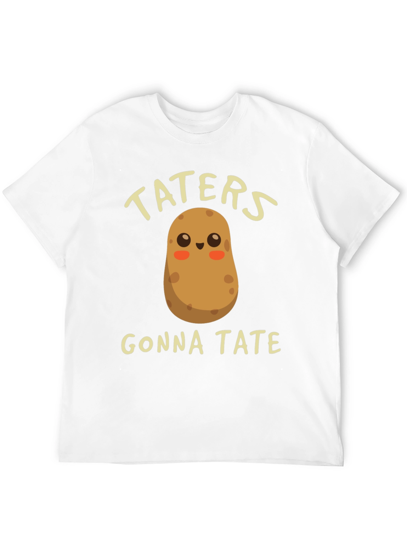Black Funny Potato T-Shirt - Taters Gonna Tate - Novelty Tee view 12