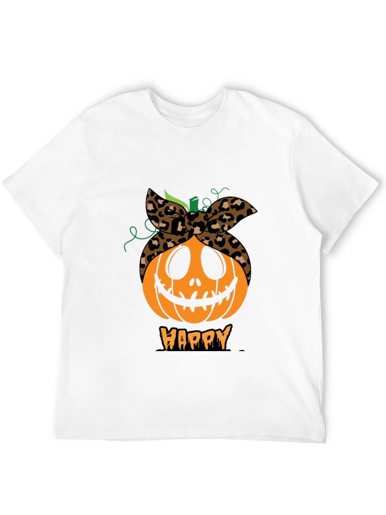 Black Happy Pumpkin Headband Graphic Tee view 12