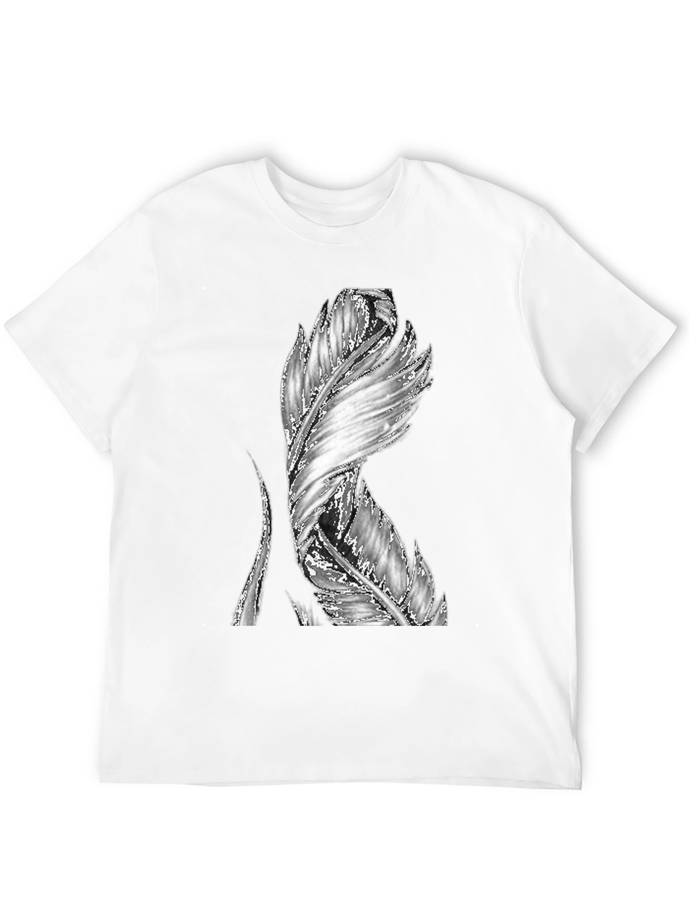 Black Feather Graphic Black T-Shirt - Unique Design view 12