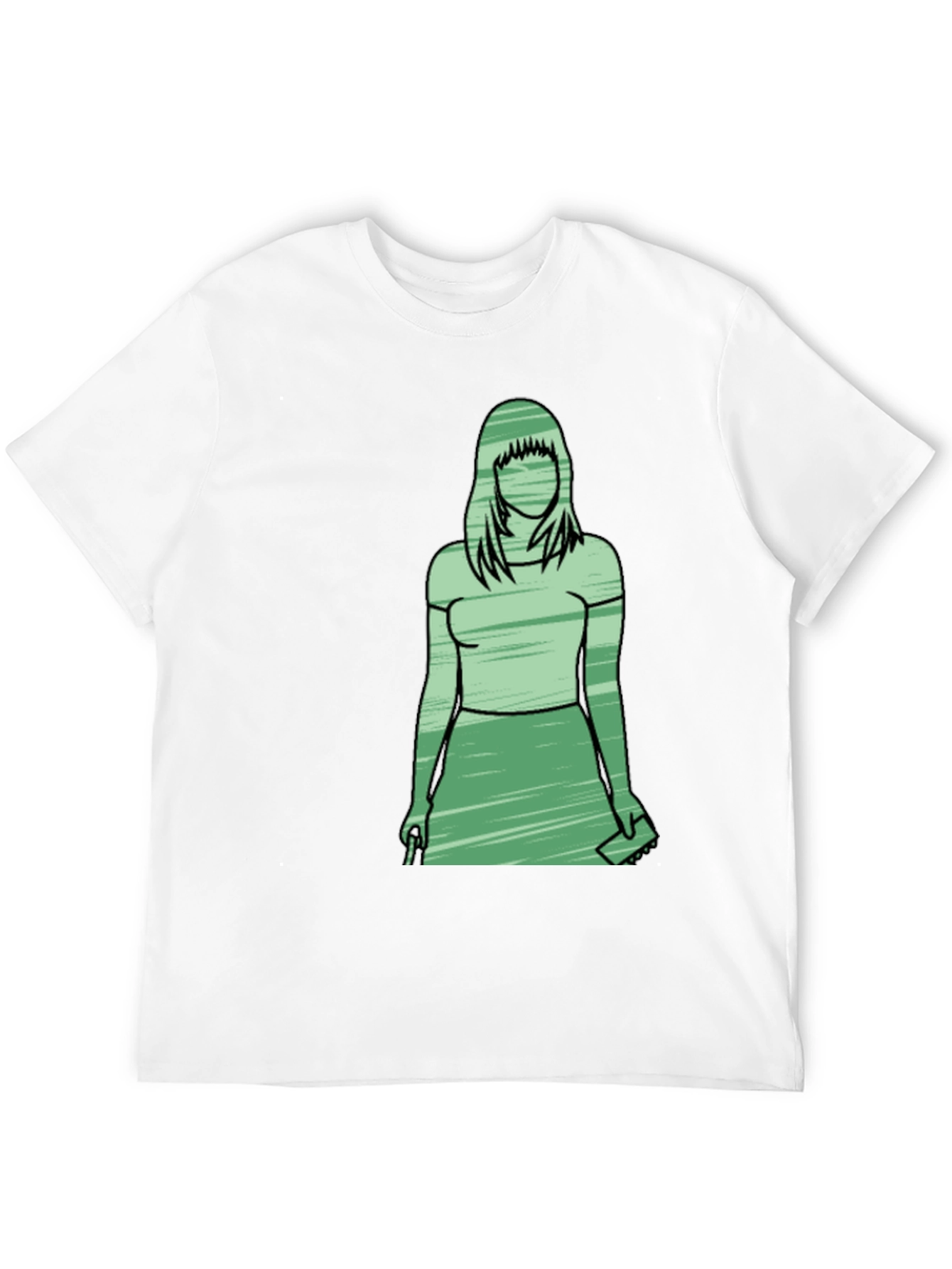 Black Silhouette Woman Graphic T-Shirt - Trendy Casual Wear view 12