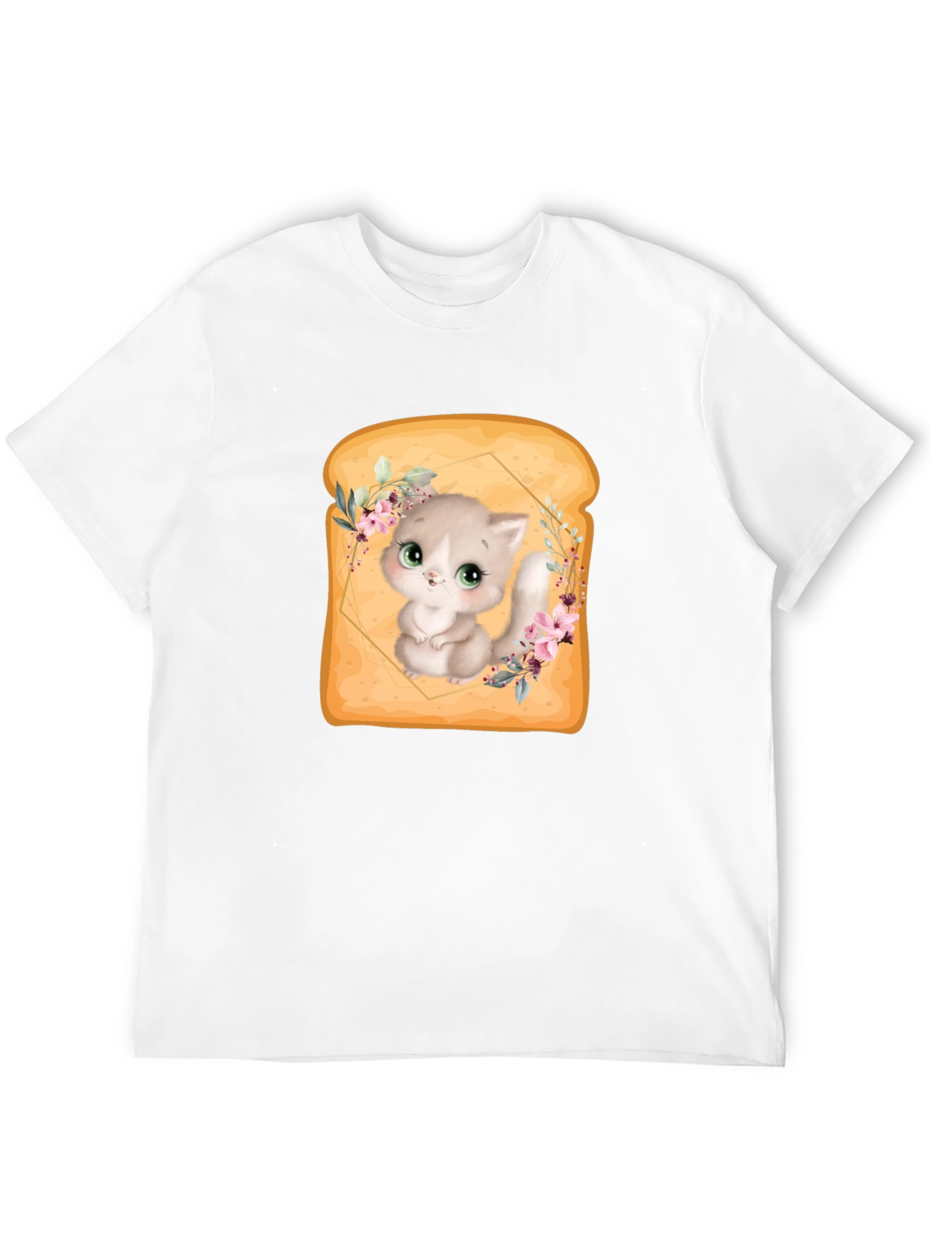 Black Cute Kitten in Toast T-Shirt - Unique Graphic Tee view 12