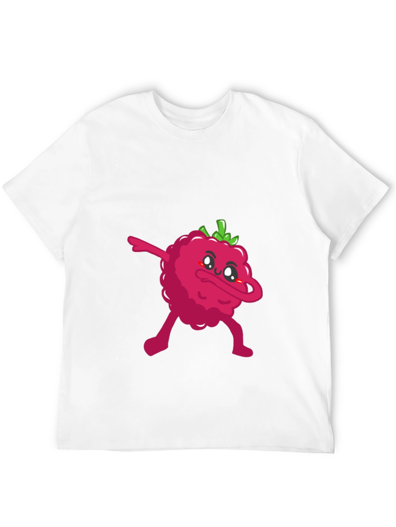 Black Dabbing Raspberry Graphic Tee - Fun Fruit T-Shirt view 12