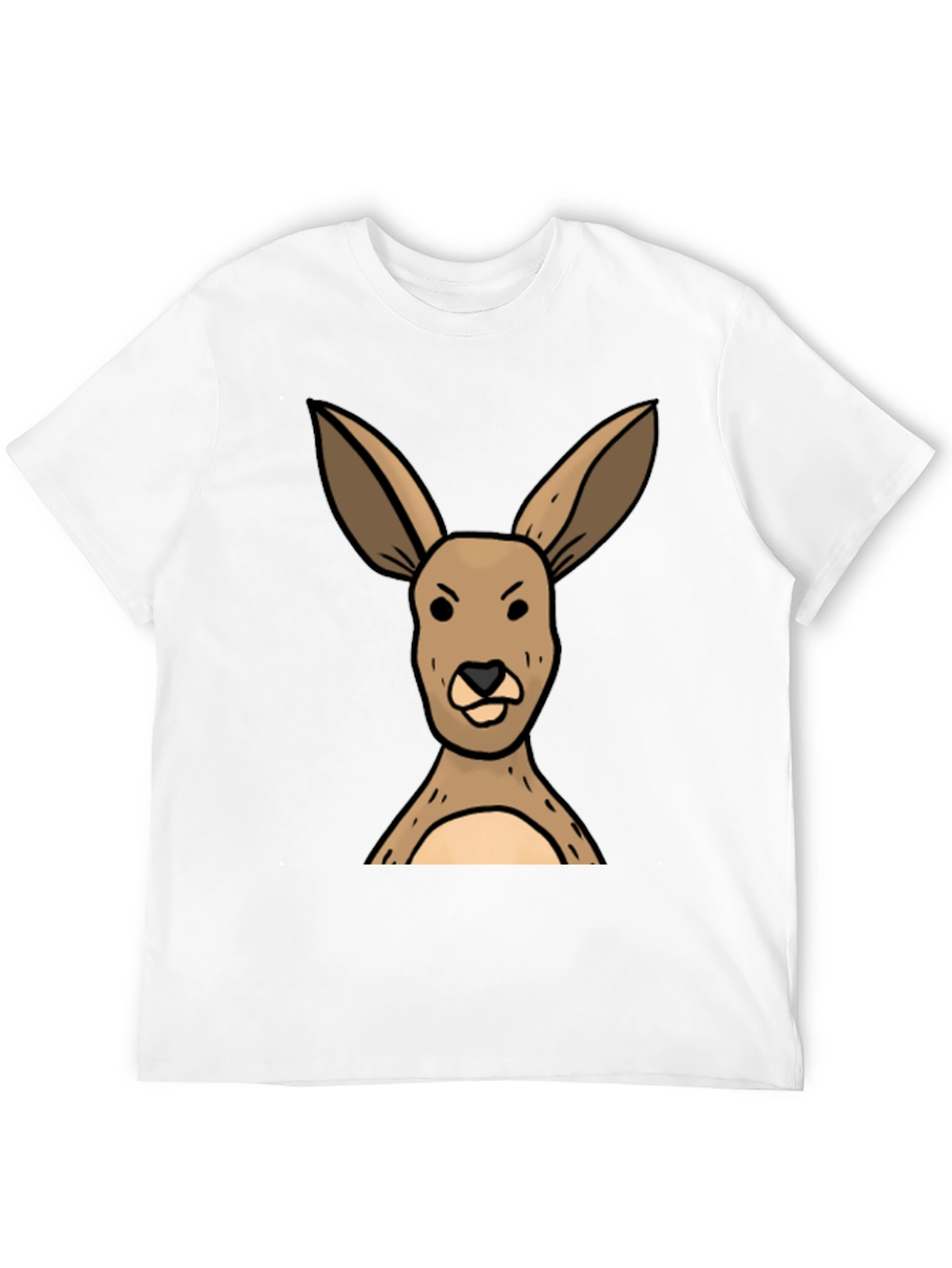 Black Funny Kangaroo Graphic Tee - Unisex Black T-Shirt view 12