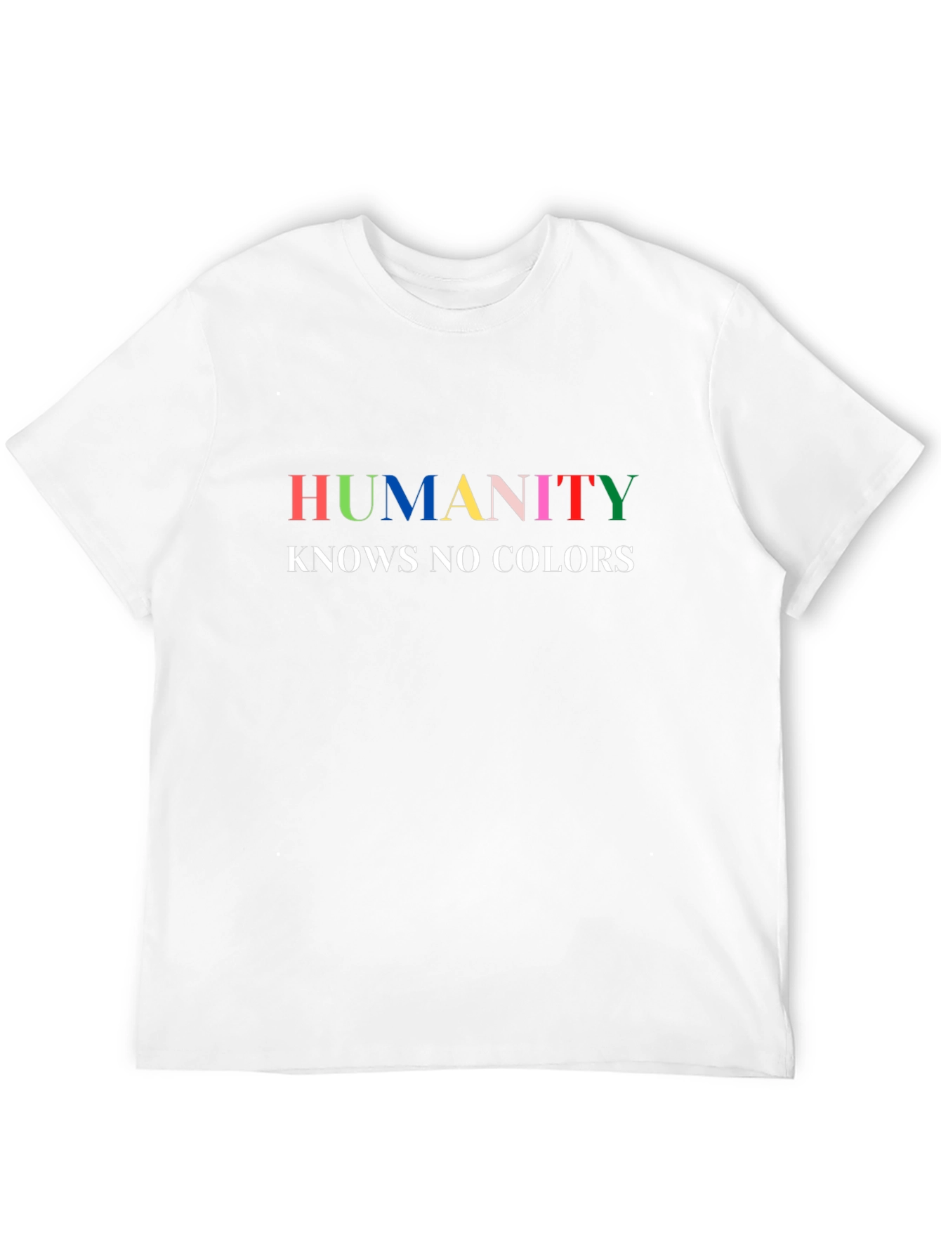 Black Humanity Knows No Colors Graphic Tee - Black Unisex T-Shirt view 12