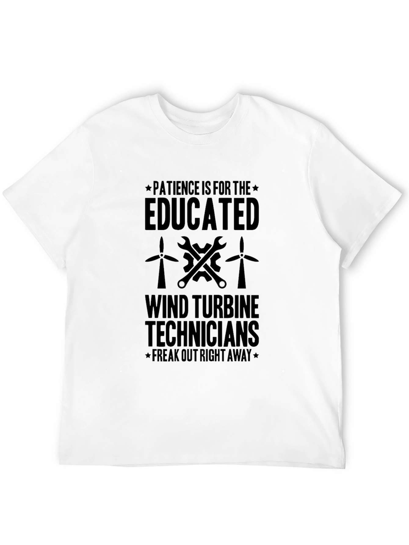 Black Wind Turbine Technician Humor T-Shirt view 12