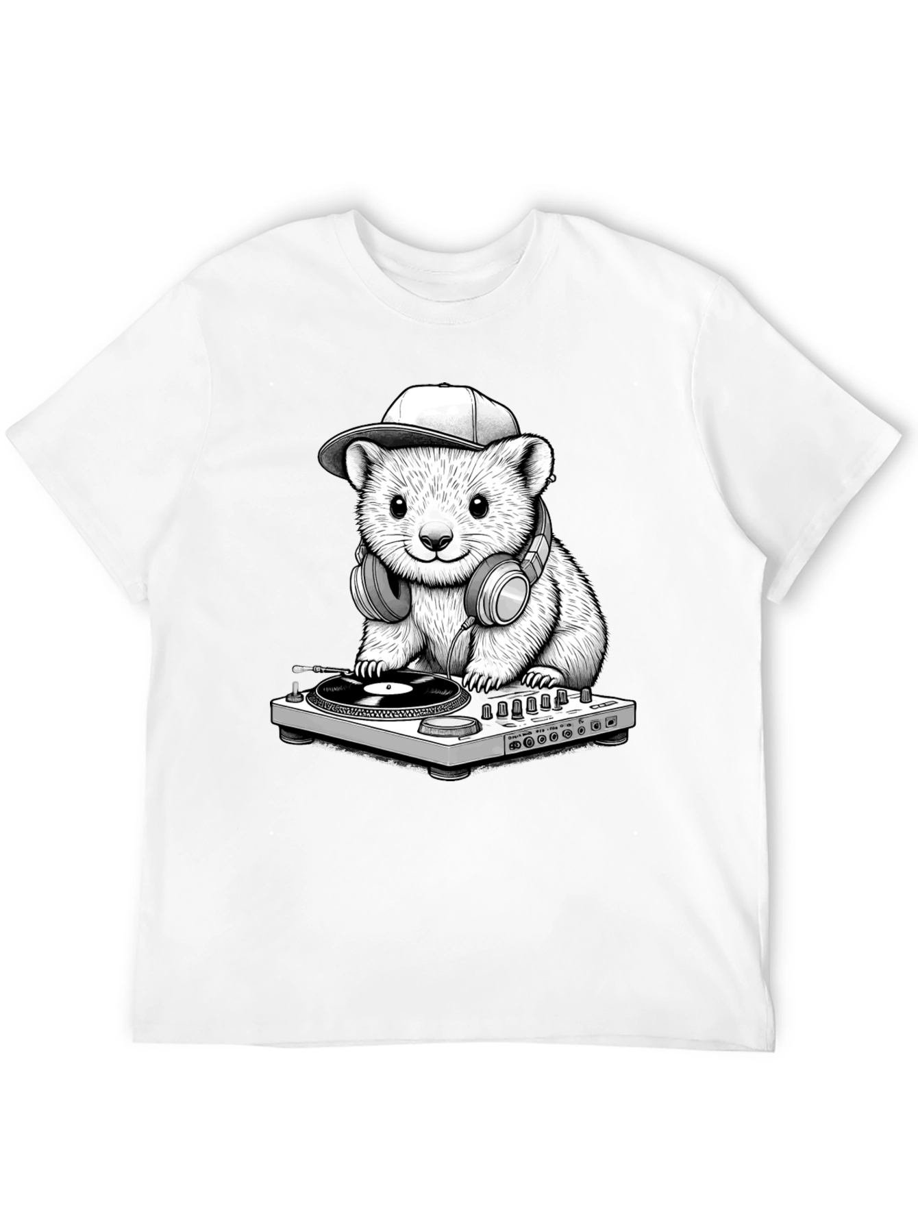 Black DJ Hamster Graphic T-Shirt view 12