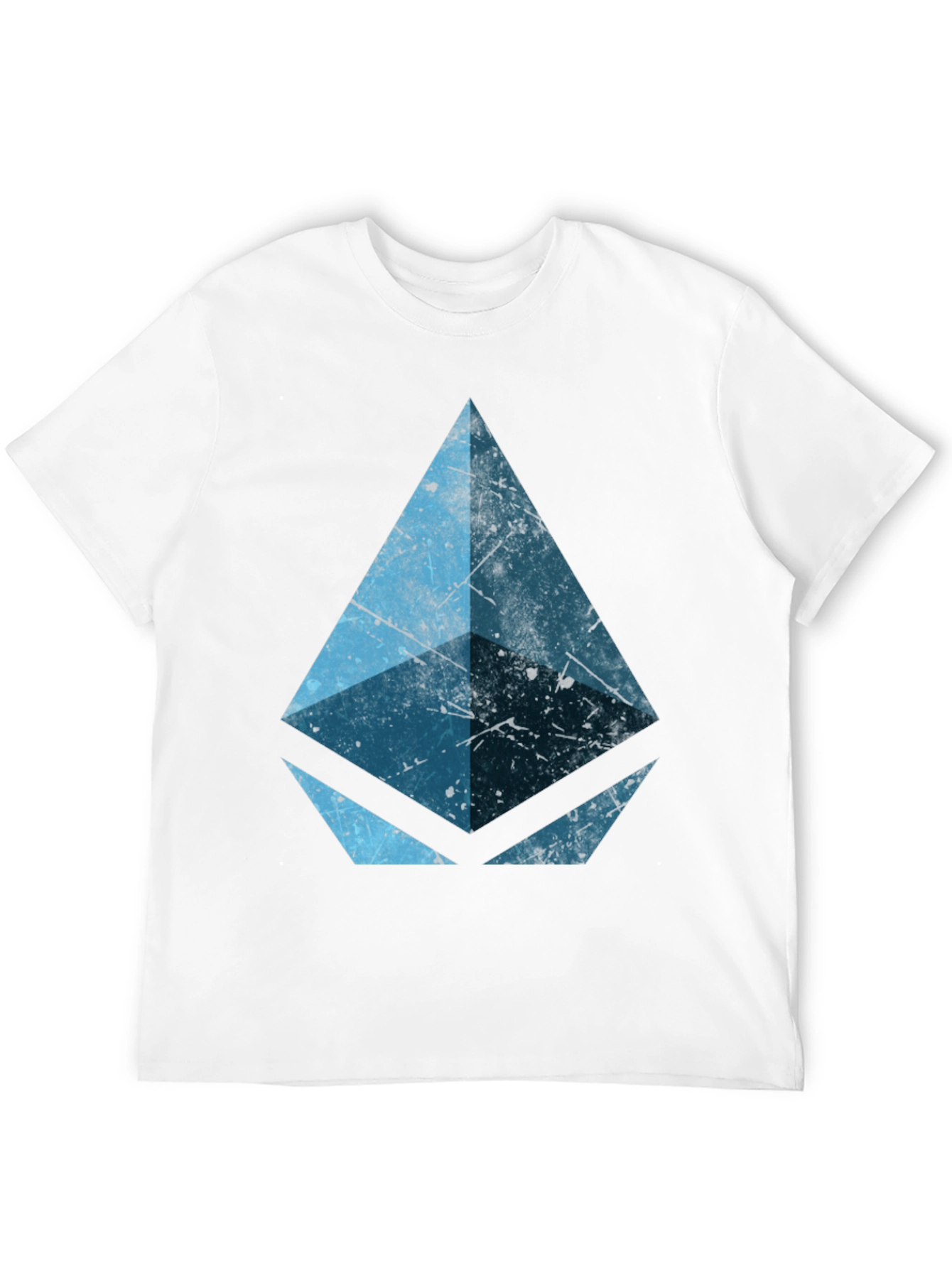 Black Geometric Blue Graphic Print Black Tee view 12