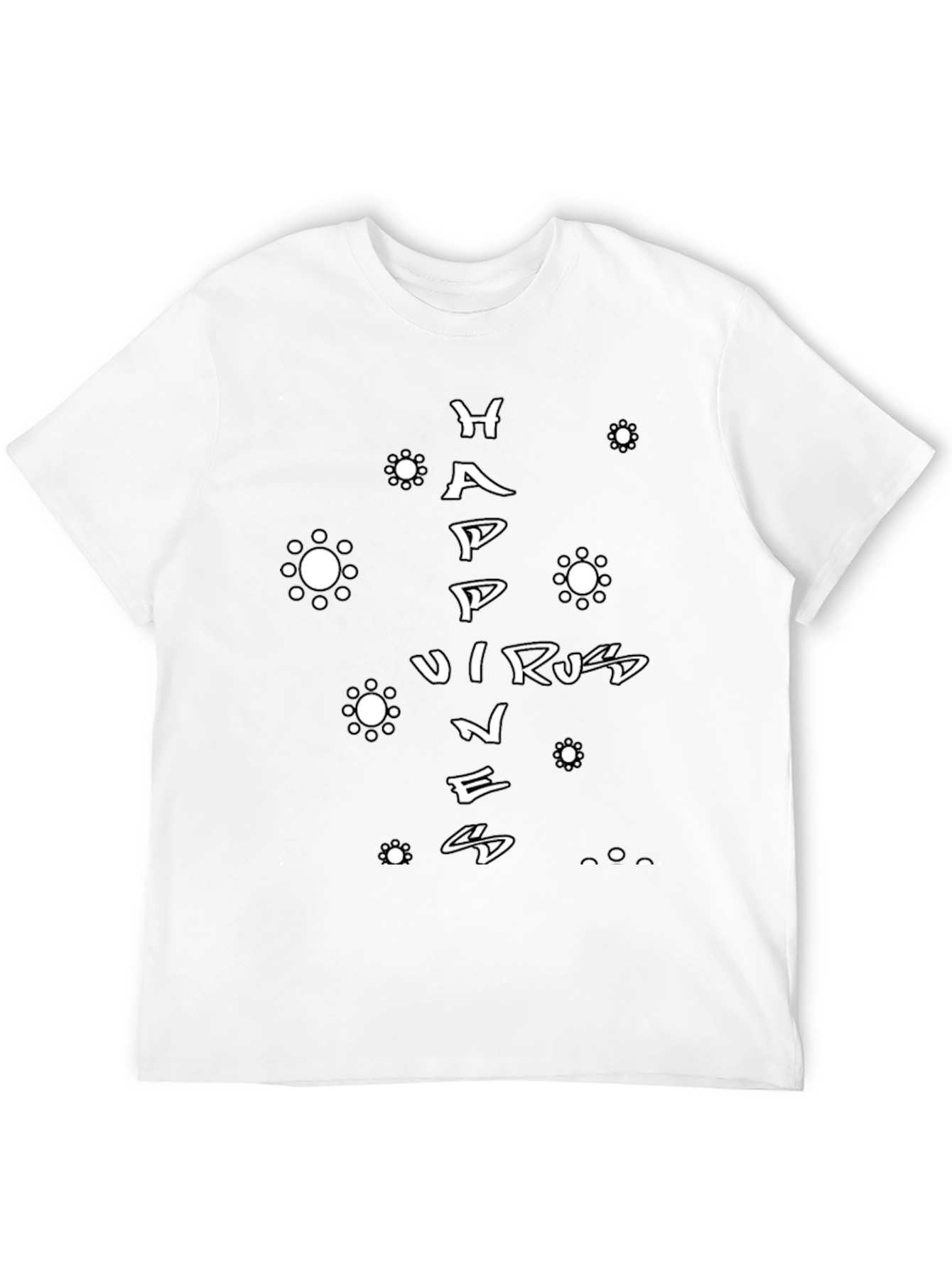 Black Happy Virus Kindness T-Shirt - Black Cotton Tee view 12