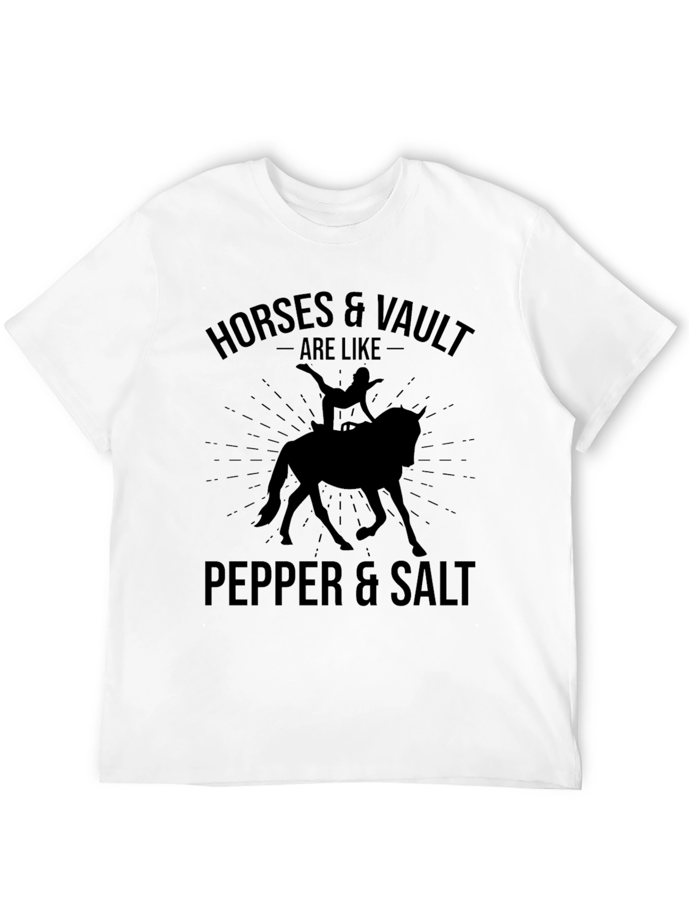 Black Horses & Vault Pepper & Salt Black T-Shirt view 12