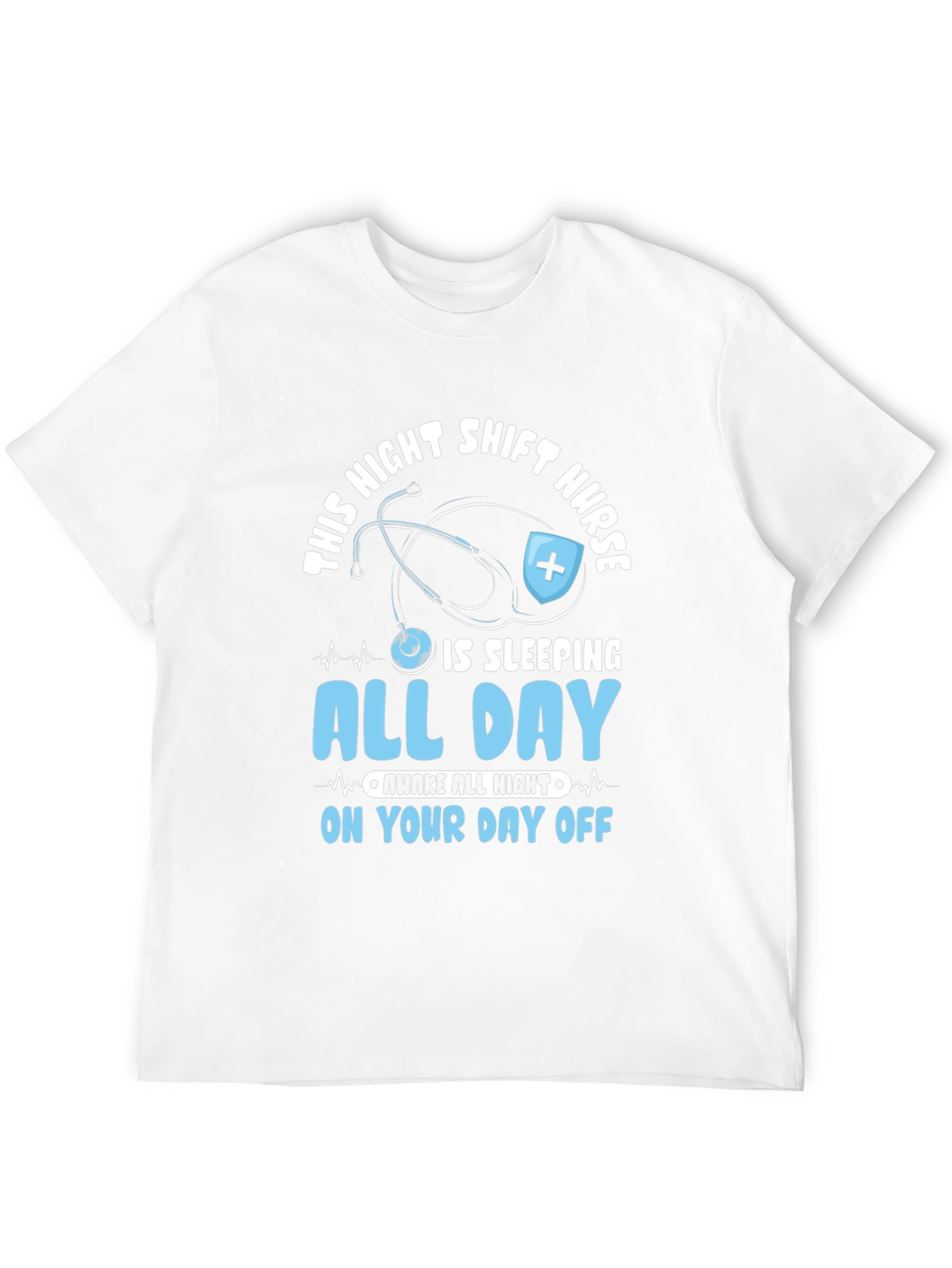 Black Night Shift Nurse Sleeping All Day T-Shirt view 12