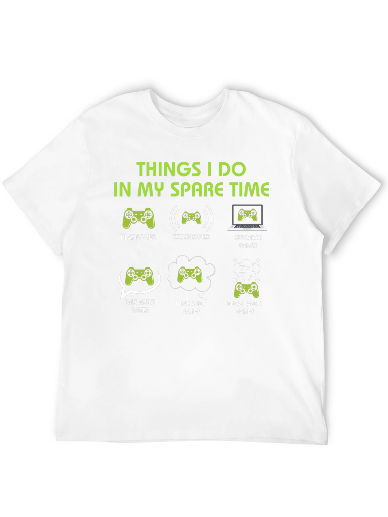 Black Gamer Spare Time T-Shirt - Play, Watch, Research Games view 12