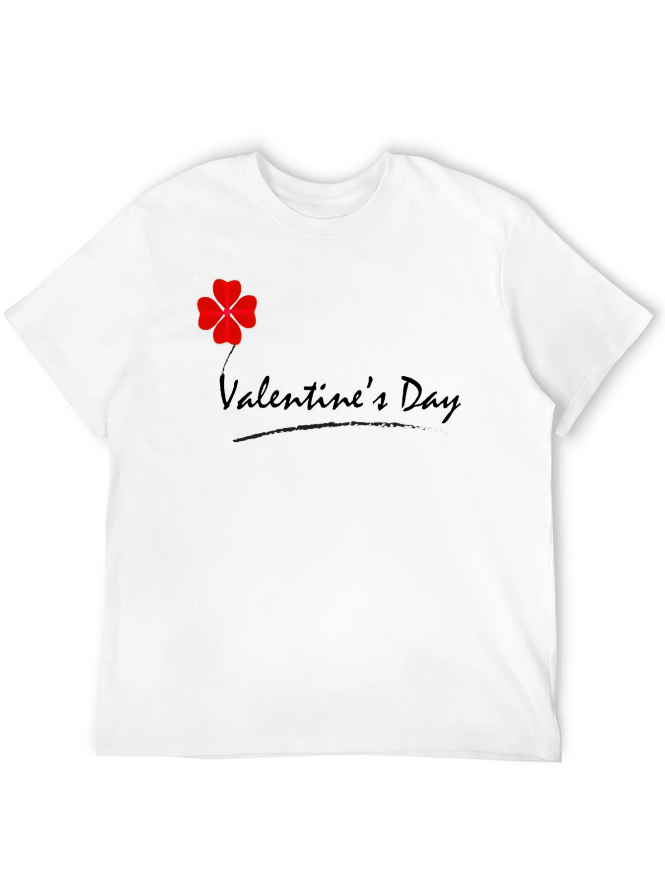 Black Valentine's Day Clover T-Shirt - Men's Black Tee view 12