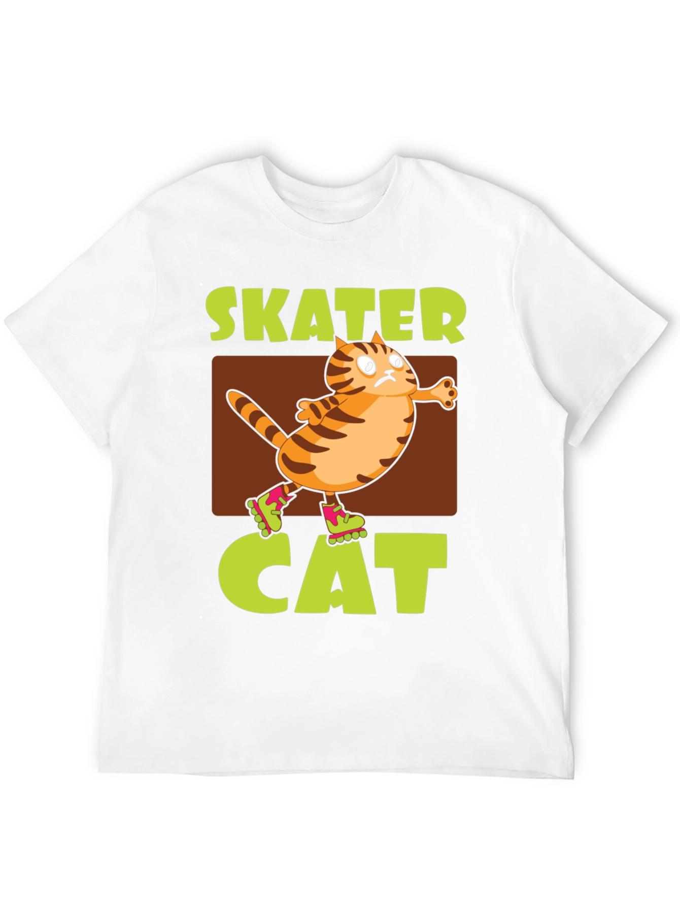 Black Skater Cat Graphic Tee - Novelty Humor T-Shirt view 12