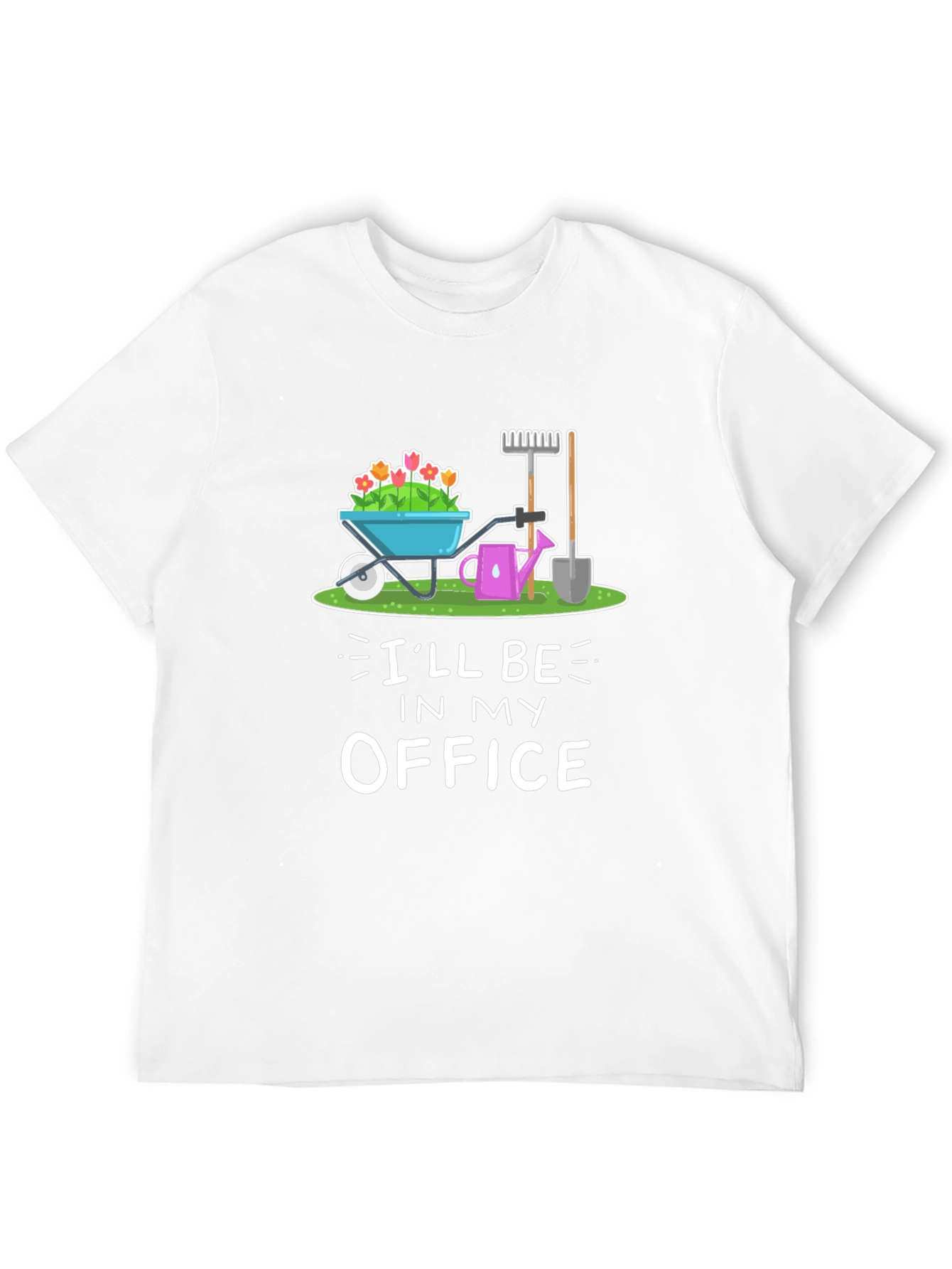 Black Gardening T-Shirt: "I'll Be In My Office" view 12