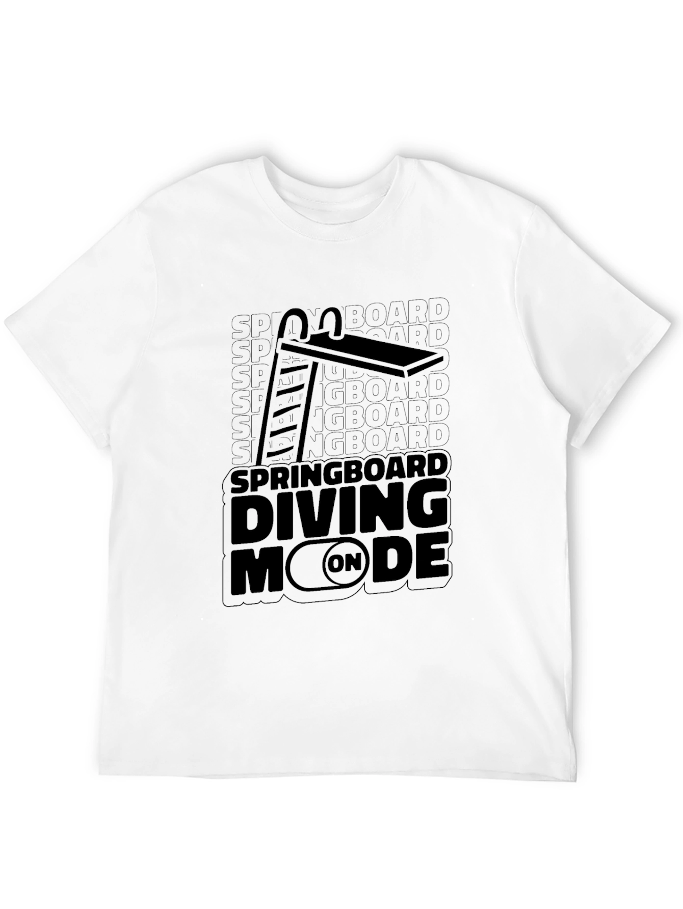Black Springboard Diving Mode On T-Shirt view 12