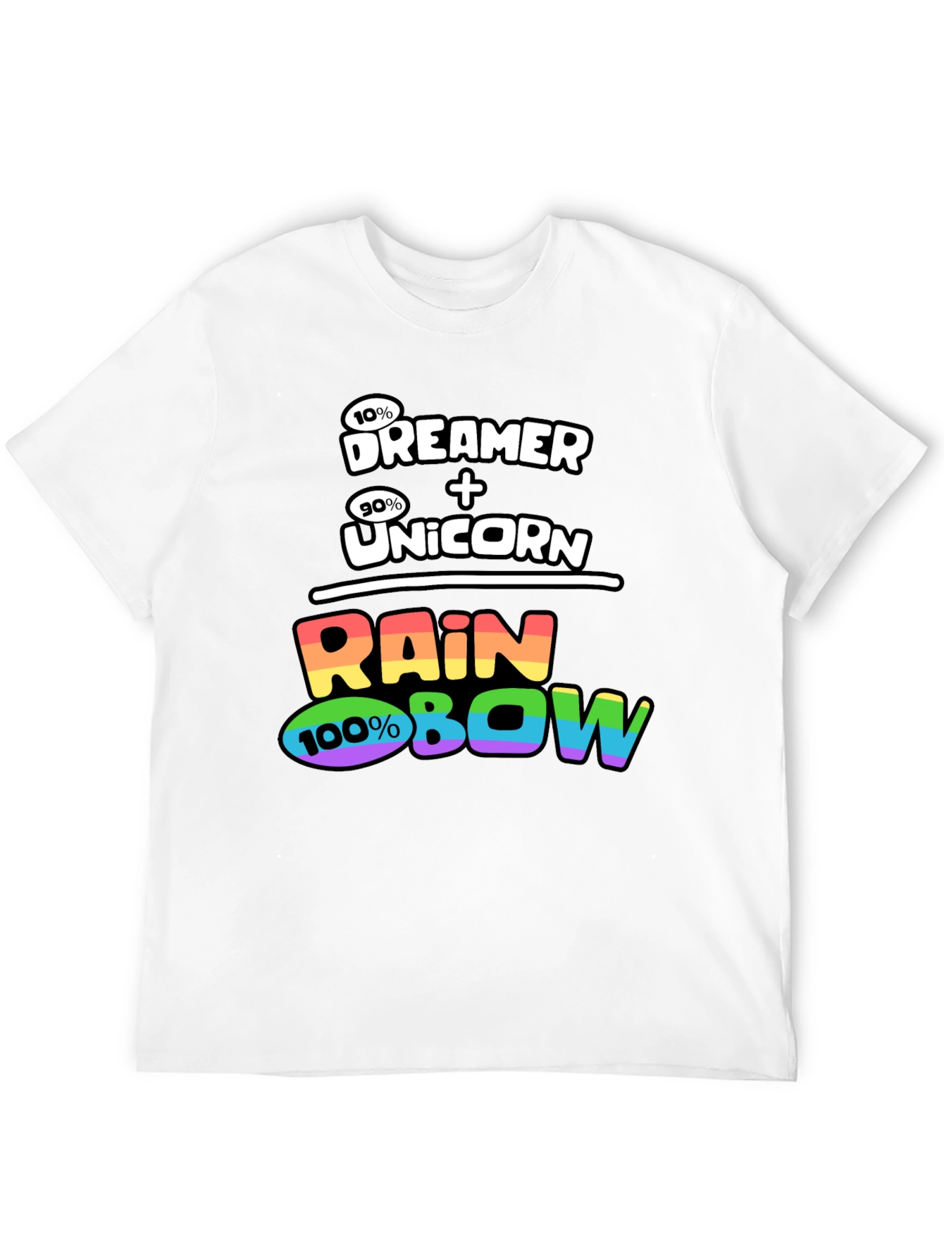 Black Dreamer Unicorn Rainbow Graphic T-Shirt view 12