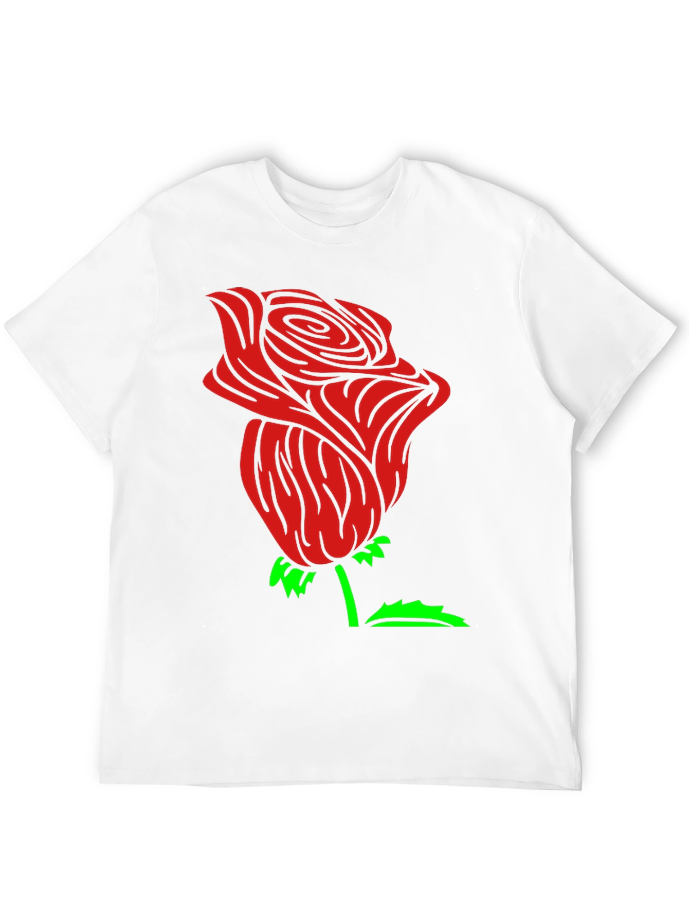 Black Red Rose Graphic Black Tee Shirt view 12