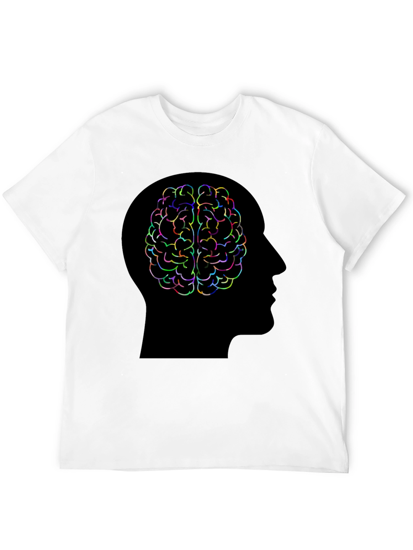 Black Brain Power T-Shirt - Colorful Mind Design view 12