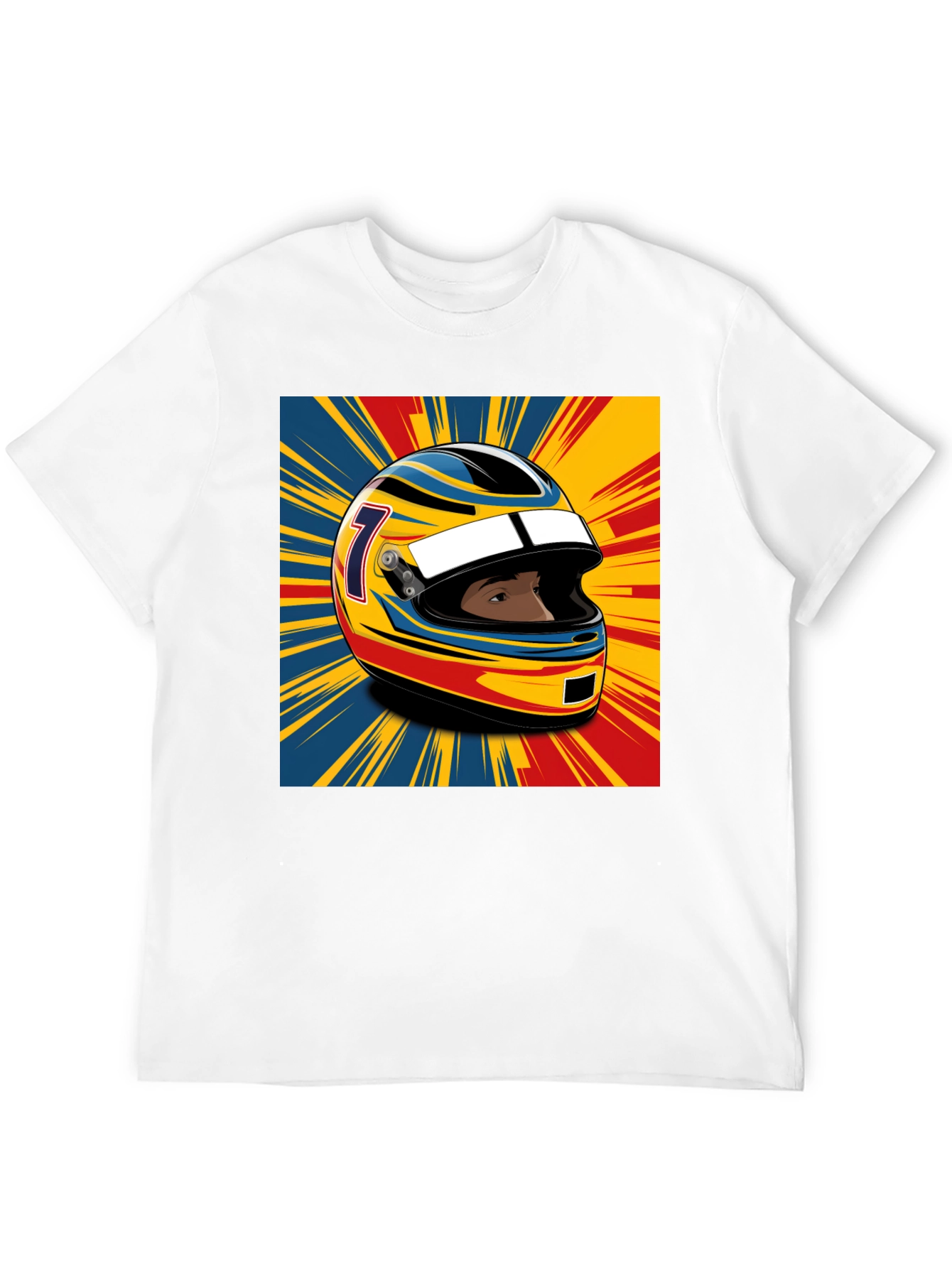 Black Racing Helmet Graphic T-Shirt - Stylish Motorsport Apparel view 12