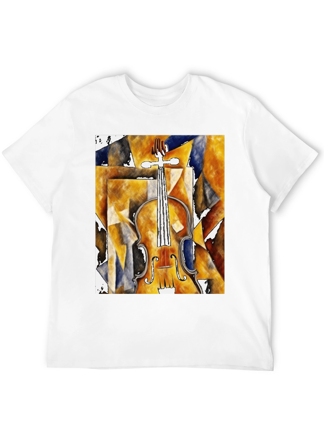 Black Abstract Violin Graphic Tee - Black Unisex Shirt view 12