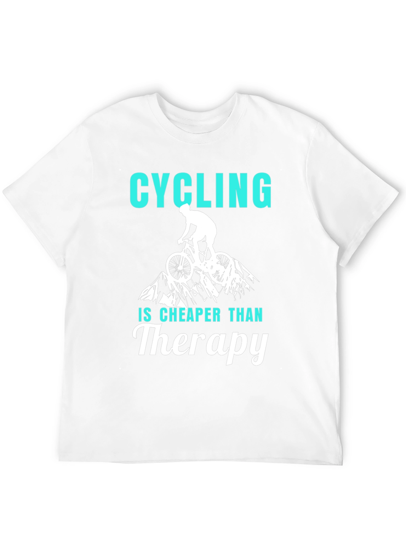 Black Cycling Cheaper Than Therapy Graphic T-Shirt view 12
