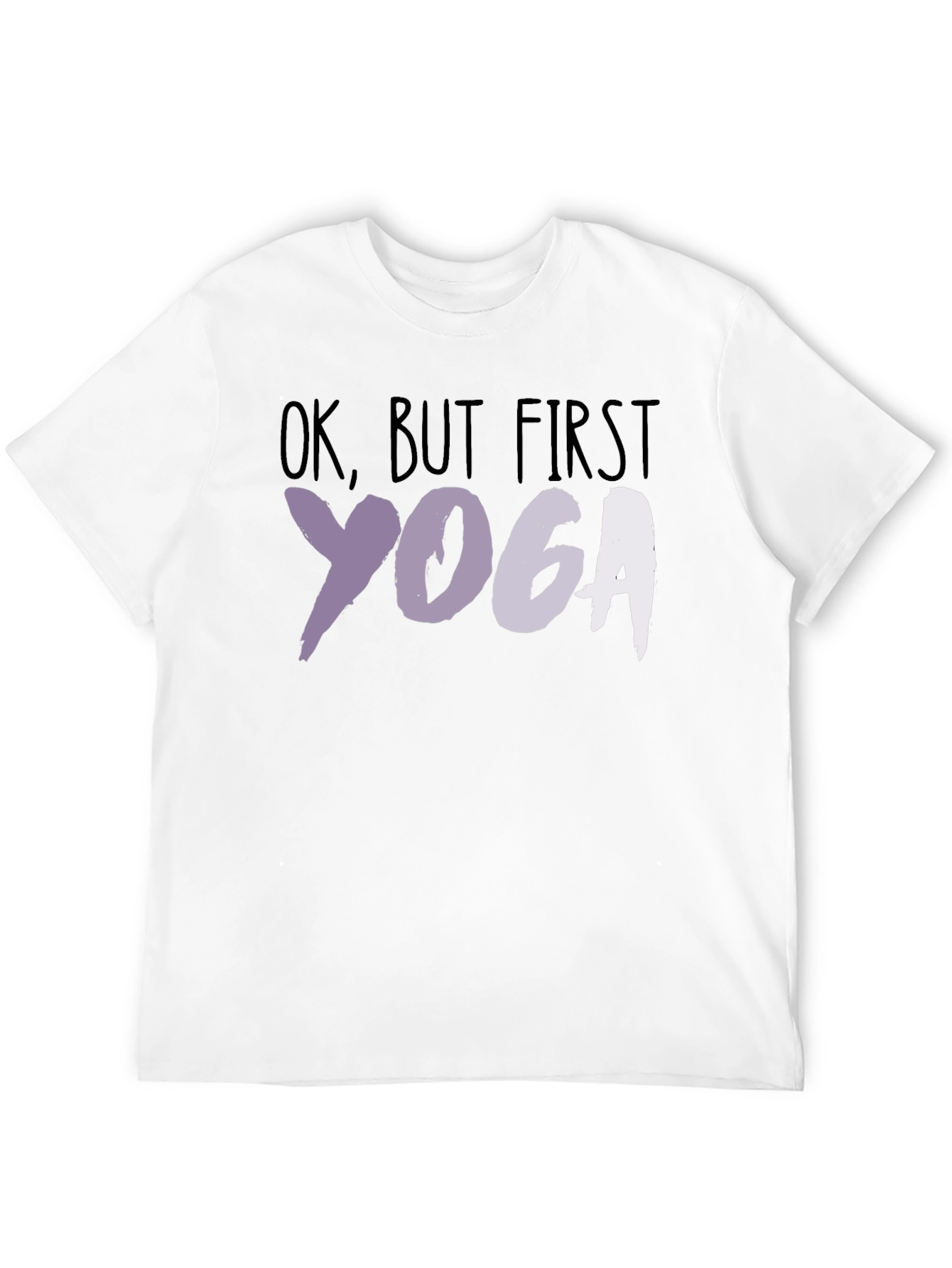 Black Yoga T-Shirt: Ok, But First Yoga - Relaxed Fit view 12