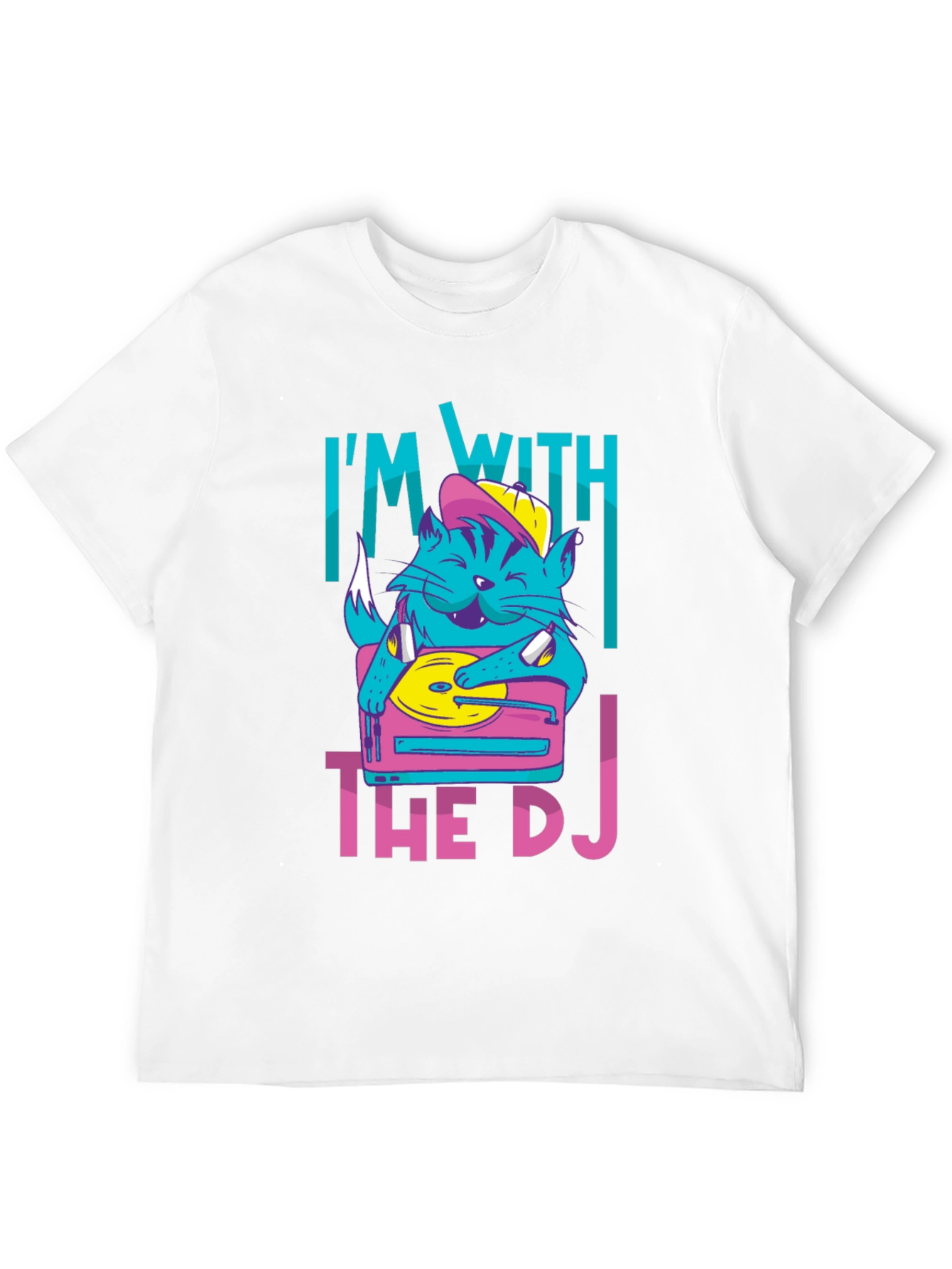 Black I'm With The DJ Cat Graphic T-Shirt view 12