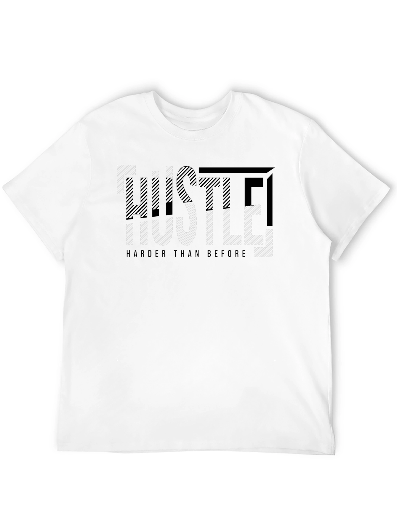 Black Hustle Harder Graphic Print Black T-Shirt view 12