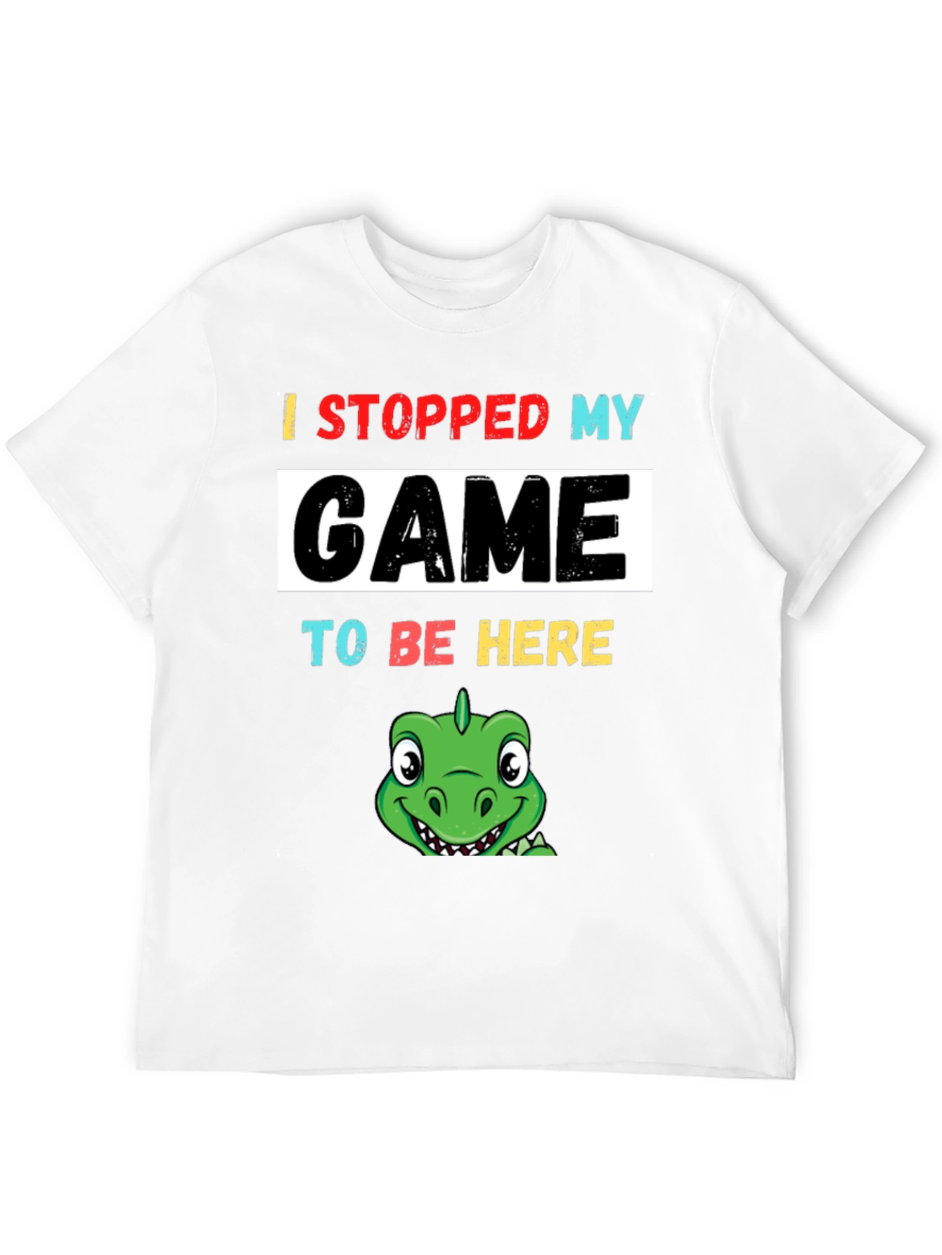 Black Gamer Dino T-Shirt: Stopped My Game To Be Here view 12