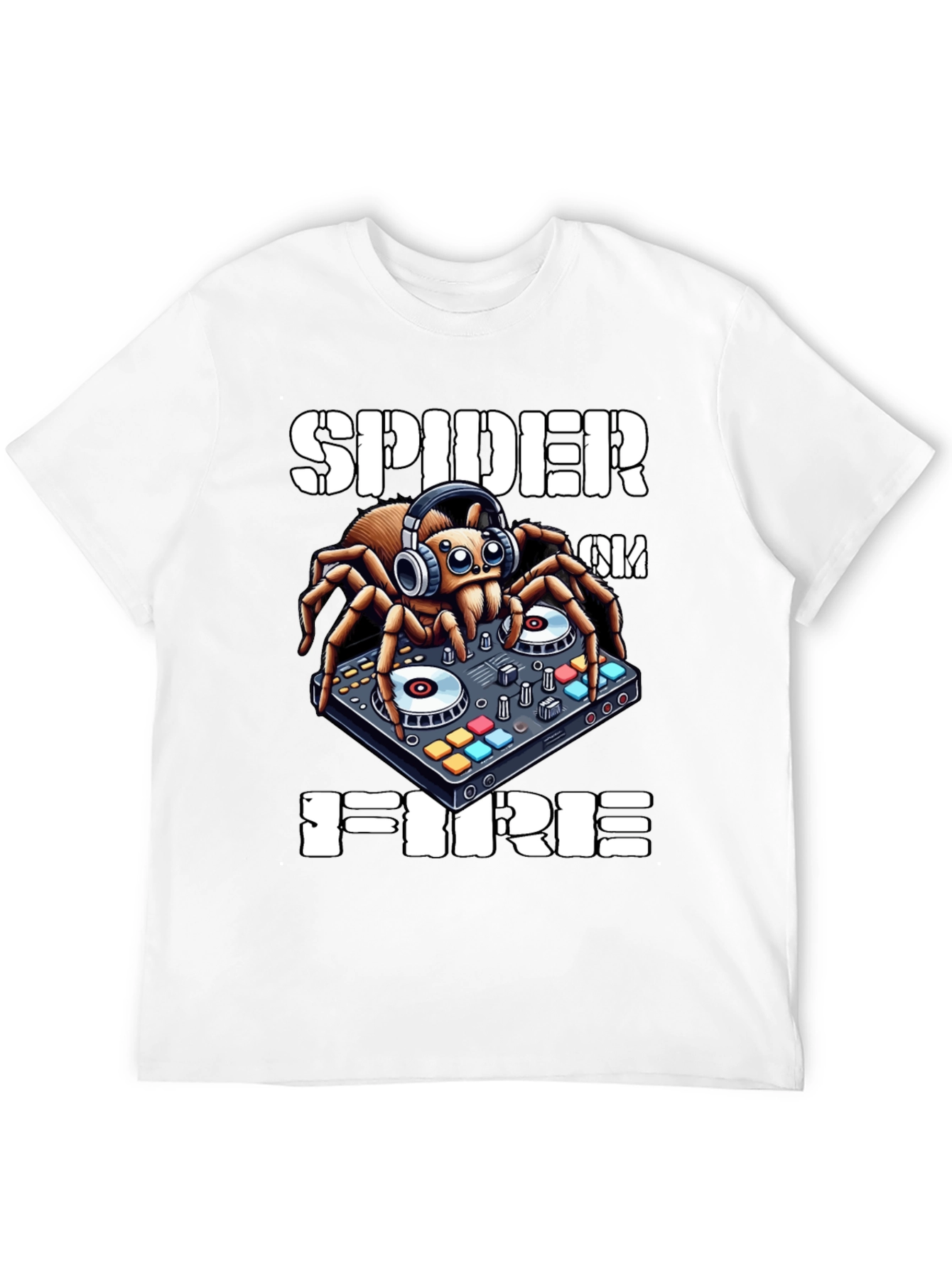 Black Spider DJ T-Shirt - Spider on Fire view 12