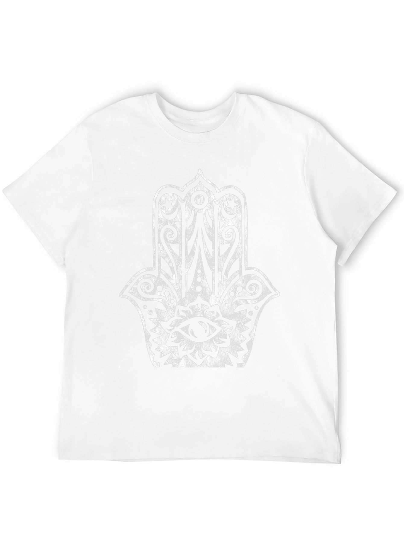 Black Hamsa Hand Graphic Tee - Black Cotton Blend view 12