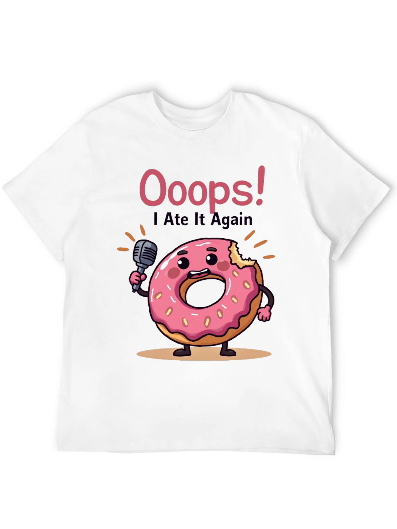 Black Funny Donut Graphic T-Shirt - Ooops! I Ate It Again view 12