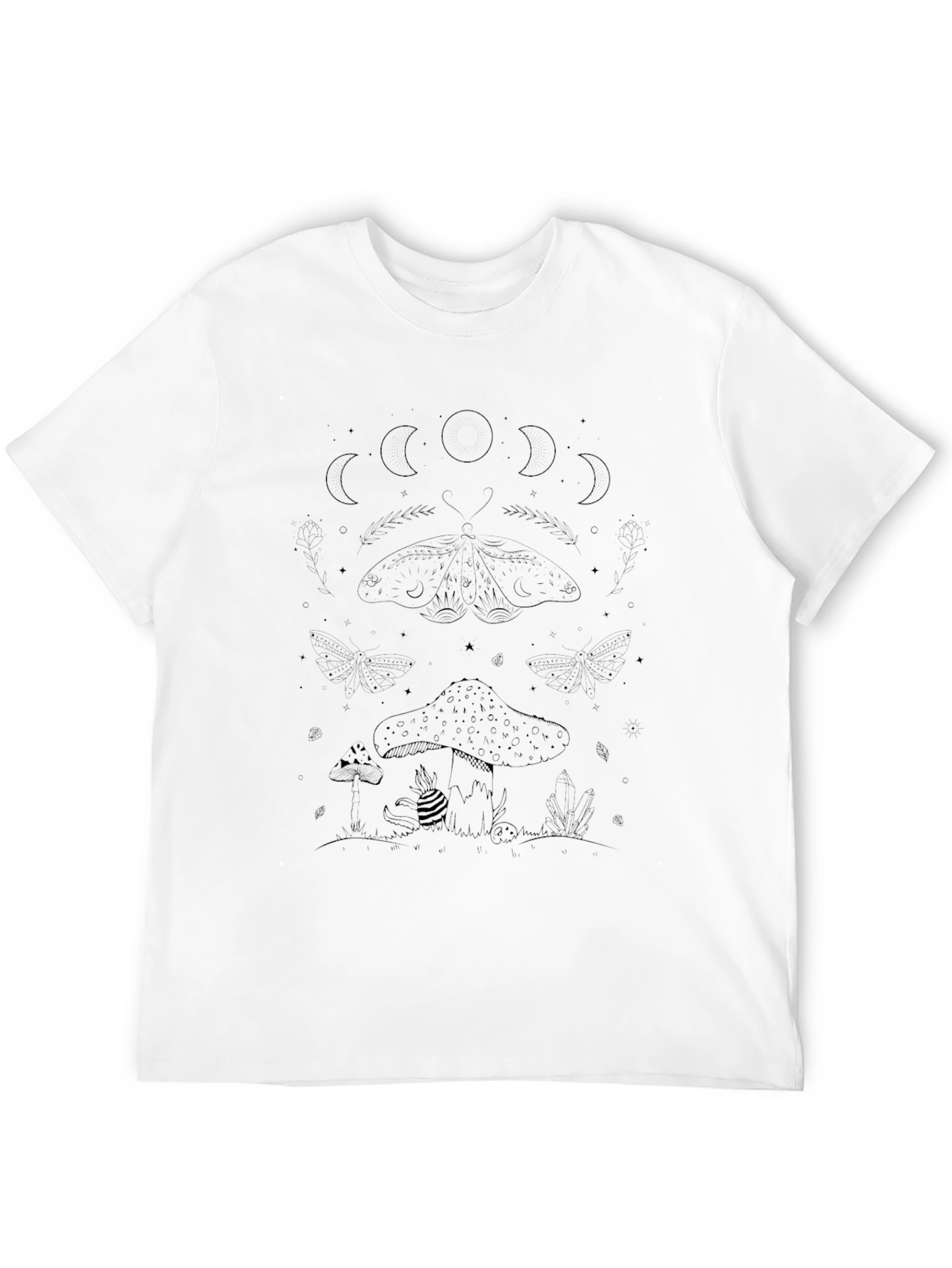 Black Mushroom Moth Graphic Tee view 12