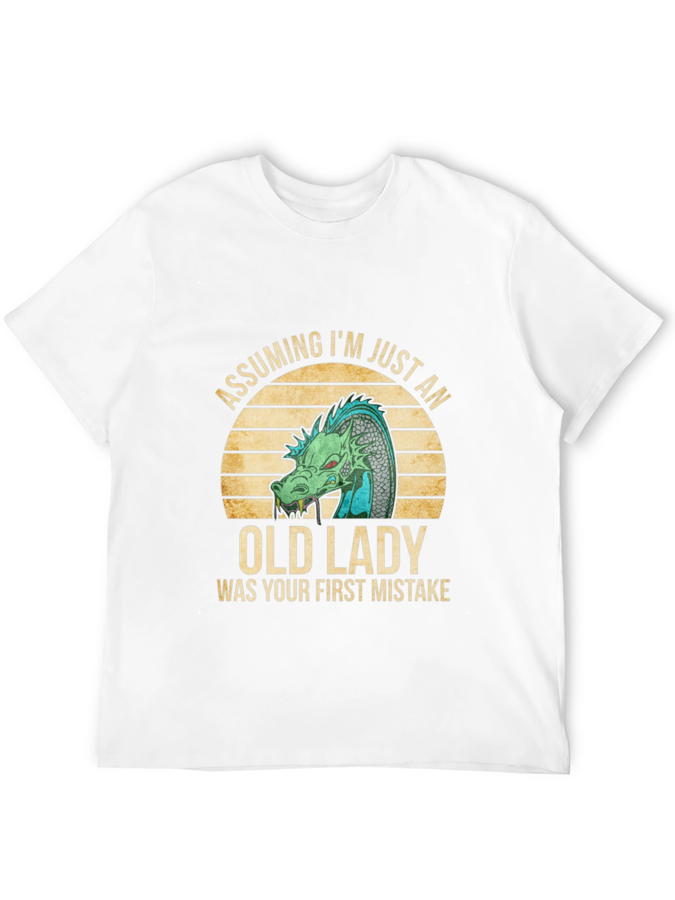 Black Assuming I'm Just an Old Lady Dragon T-Shirt view 12