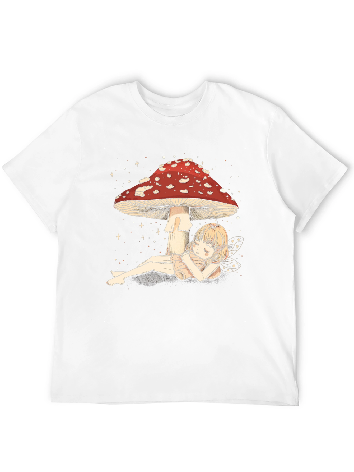 Black Mushroom Fairy T-Shirt - Whimsical Black Tee view 12