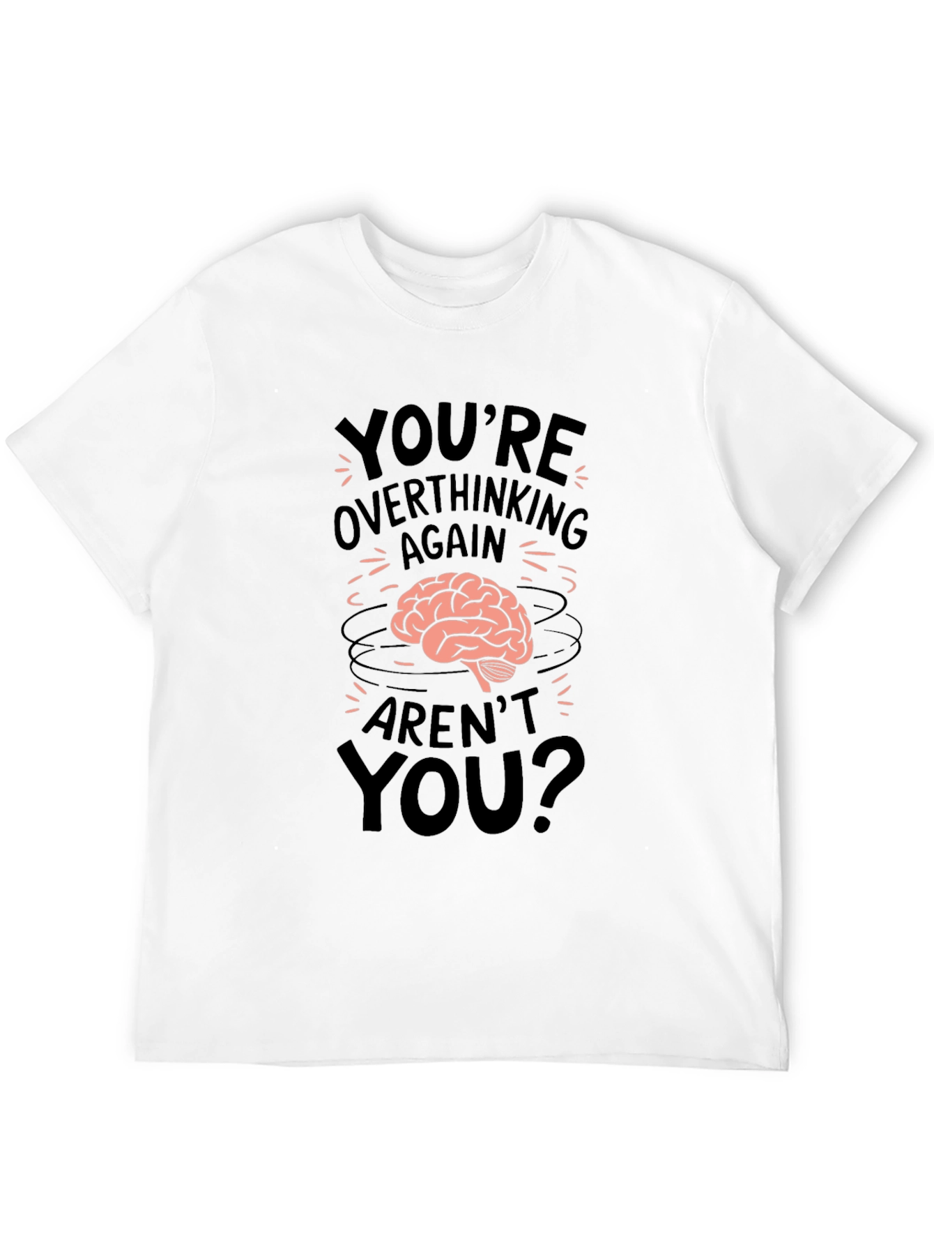 Black Overthinking Brain Tee -  Men's Graphic T-Shirt view 12