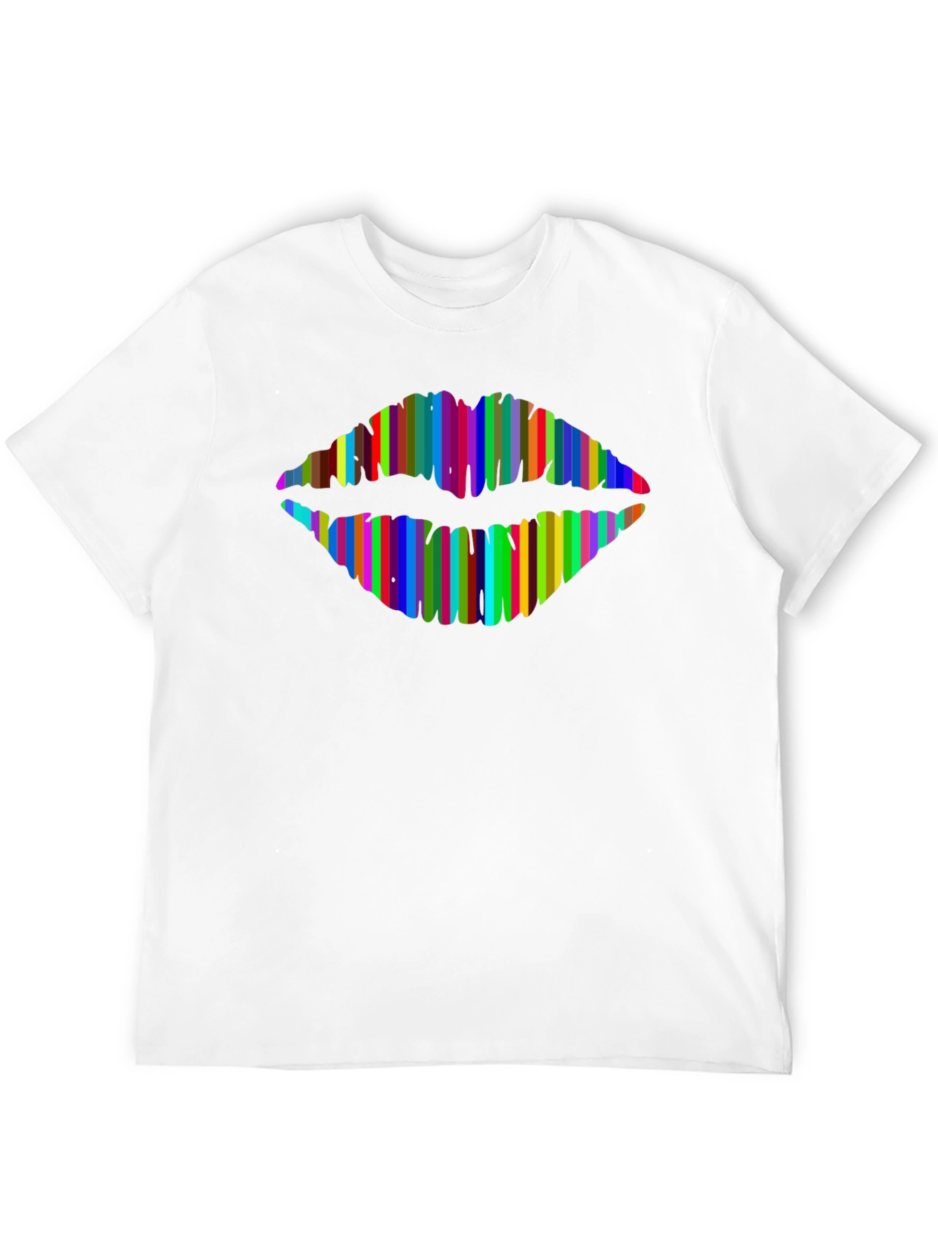 Black Rainbow Lips Graphic T-Shirt - Modern Style view 12