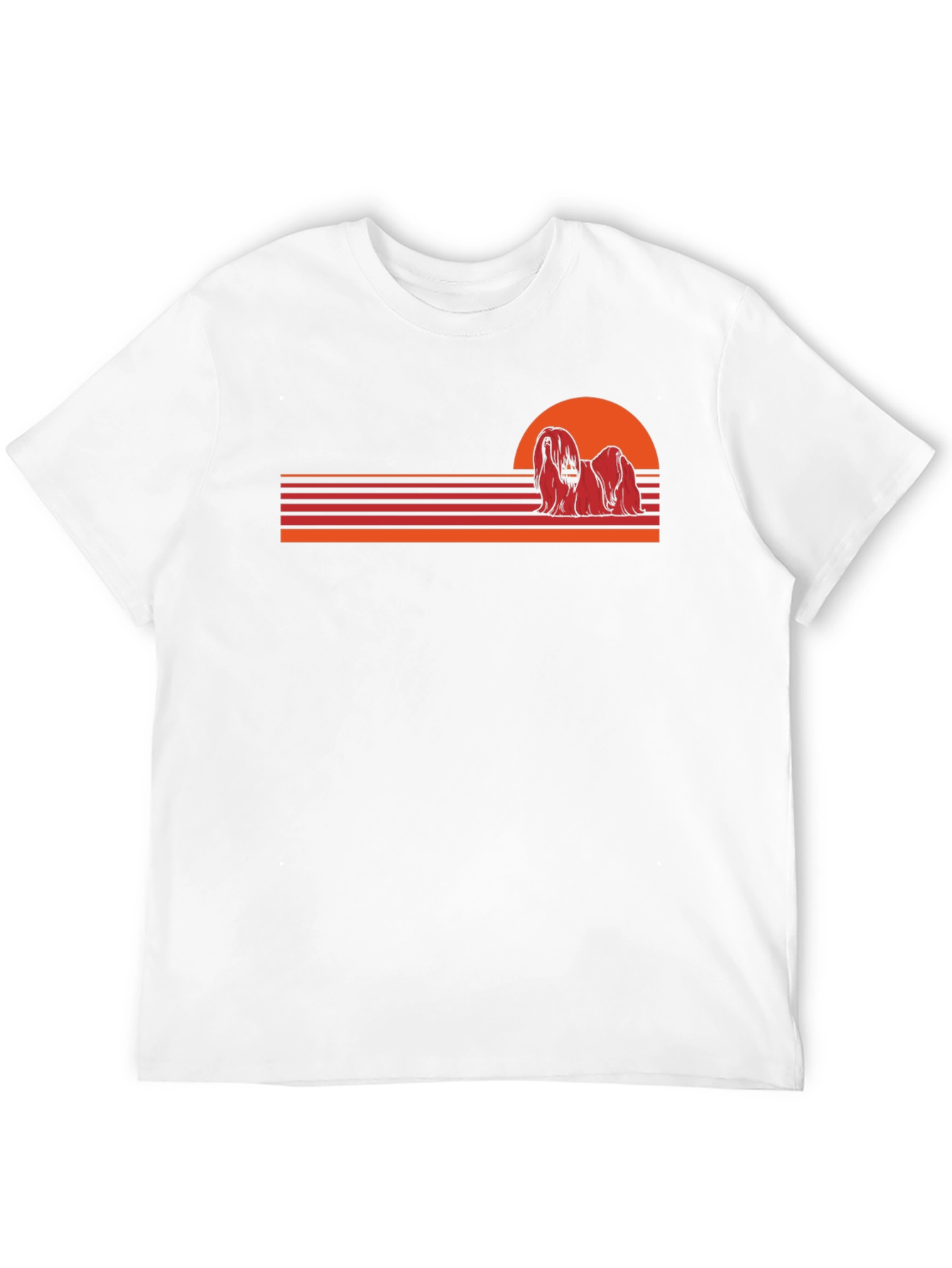 Black Retro Dog Sunset T-Shirt view 12