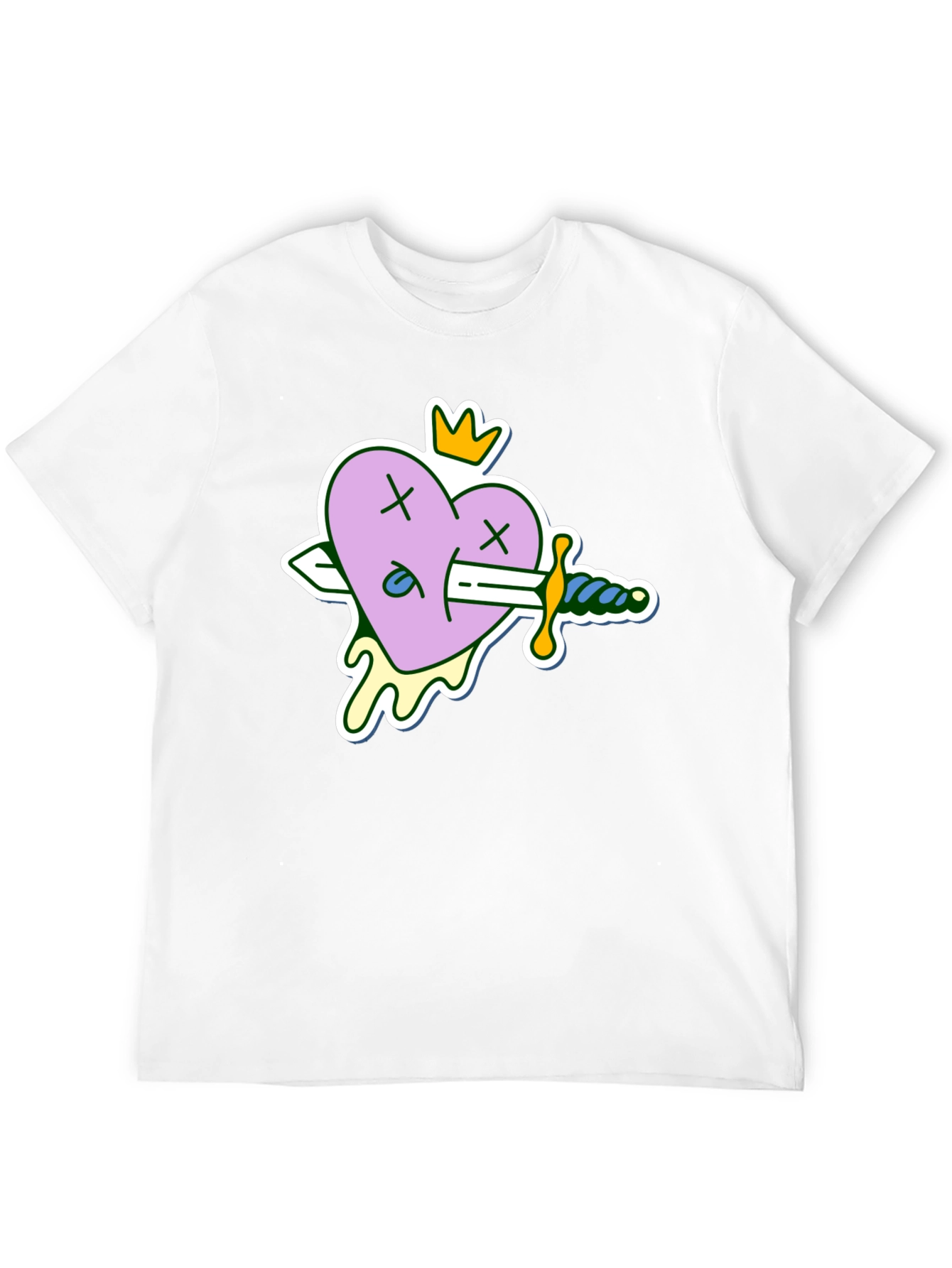 Black Heart with Sword Black T-Shirt view 12