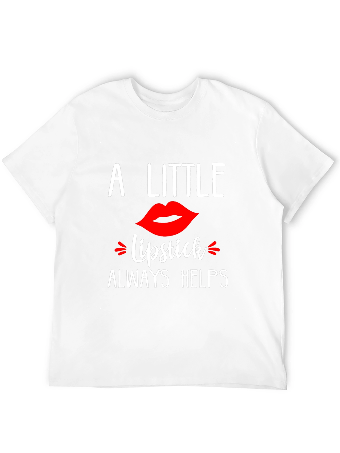 Black A Little Lipstick Always Helps T-Shirt view 12