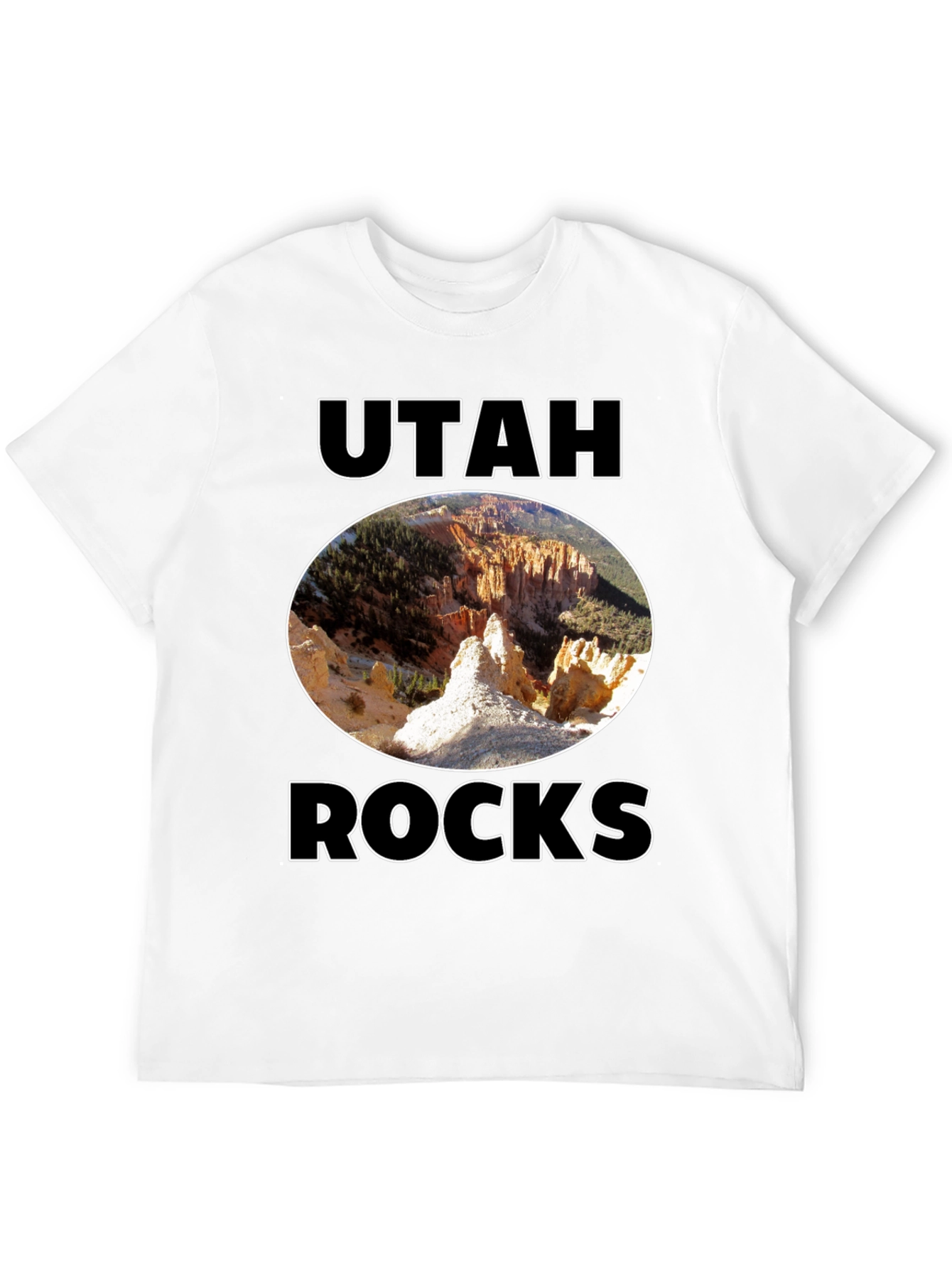 Black Utah Rocks T-Shirt - Black Cotton Graphic Tee view 12