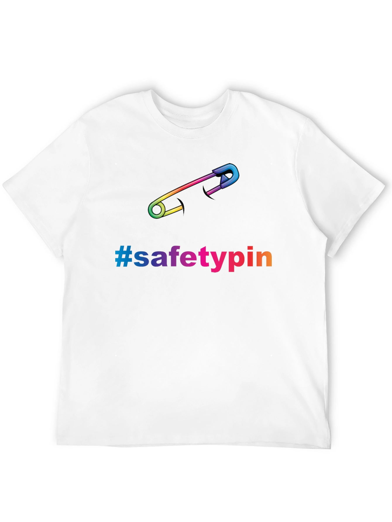 Black Safety Pin Pride T-Shirt - Rainbow Graphic Tee view 12