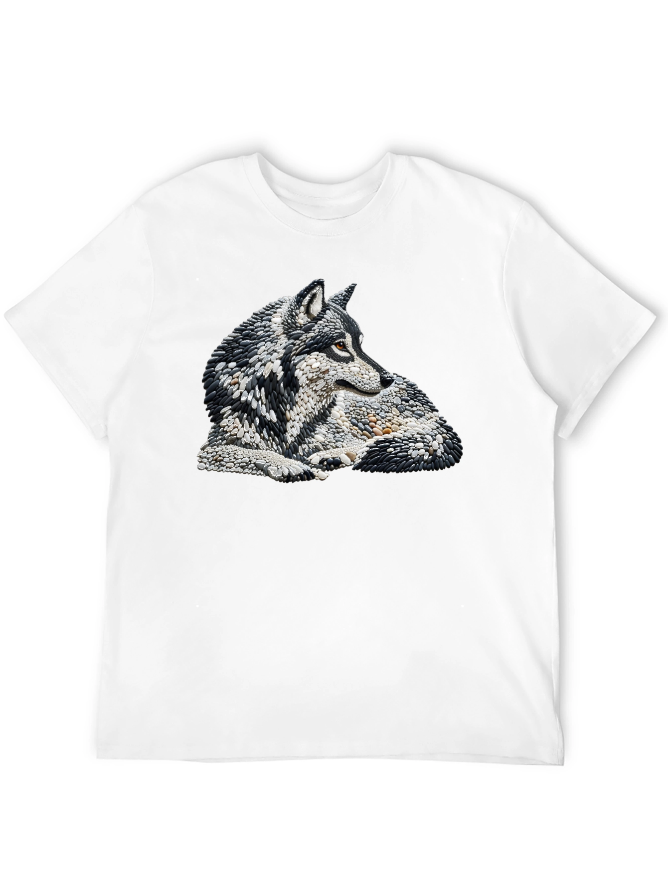 Wolf Stone Art Black T-Shirt - 12