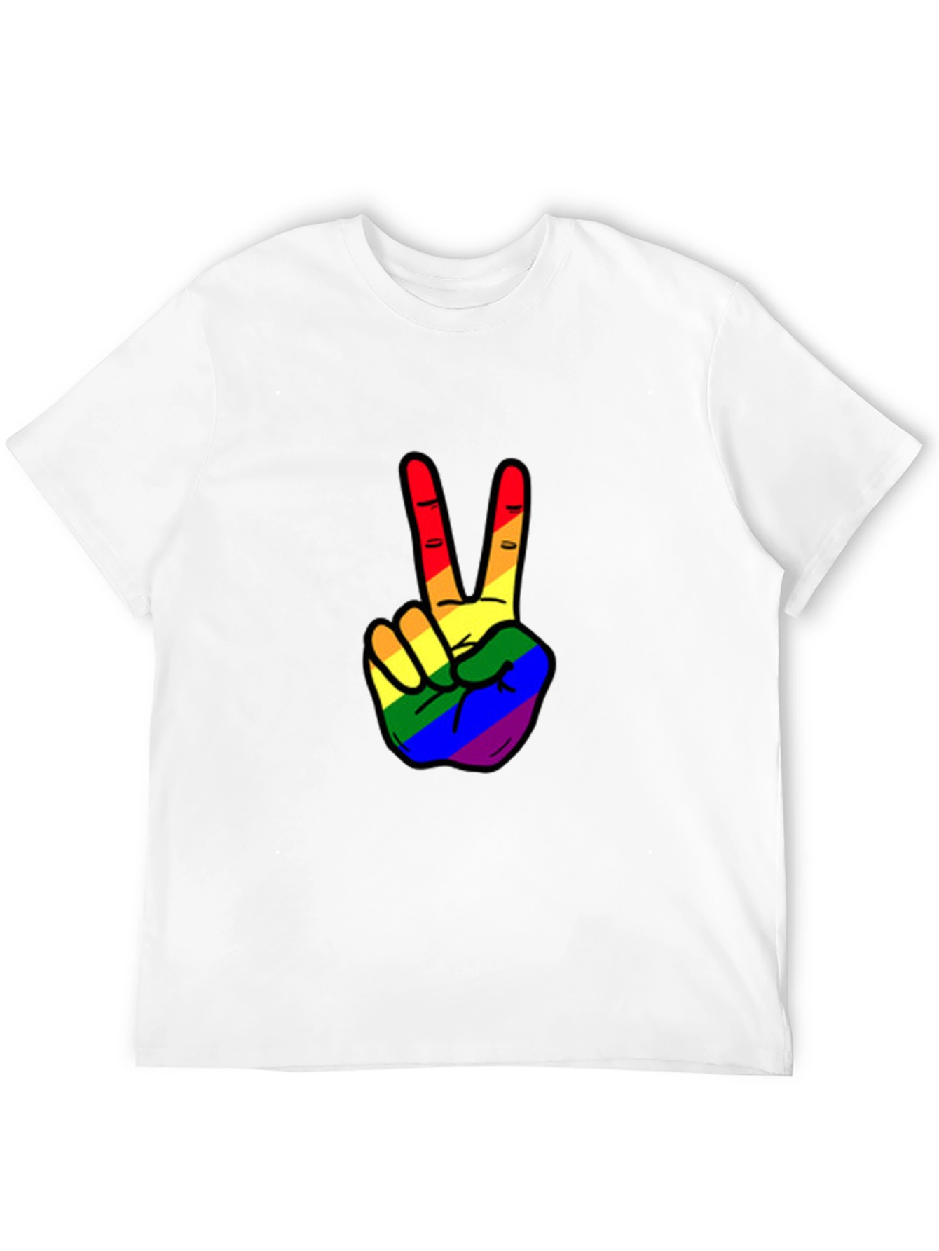 Black Rainbow Peace Sign Graphic Tee view 12