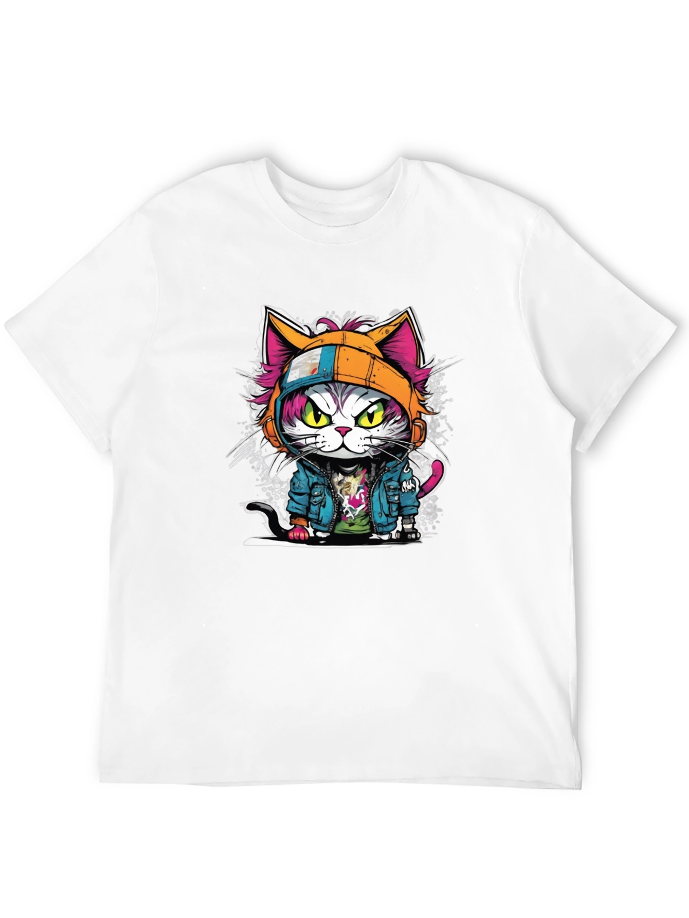 Black Cool Cat Graphic Tee - Urban Style view 12