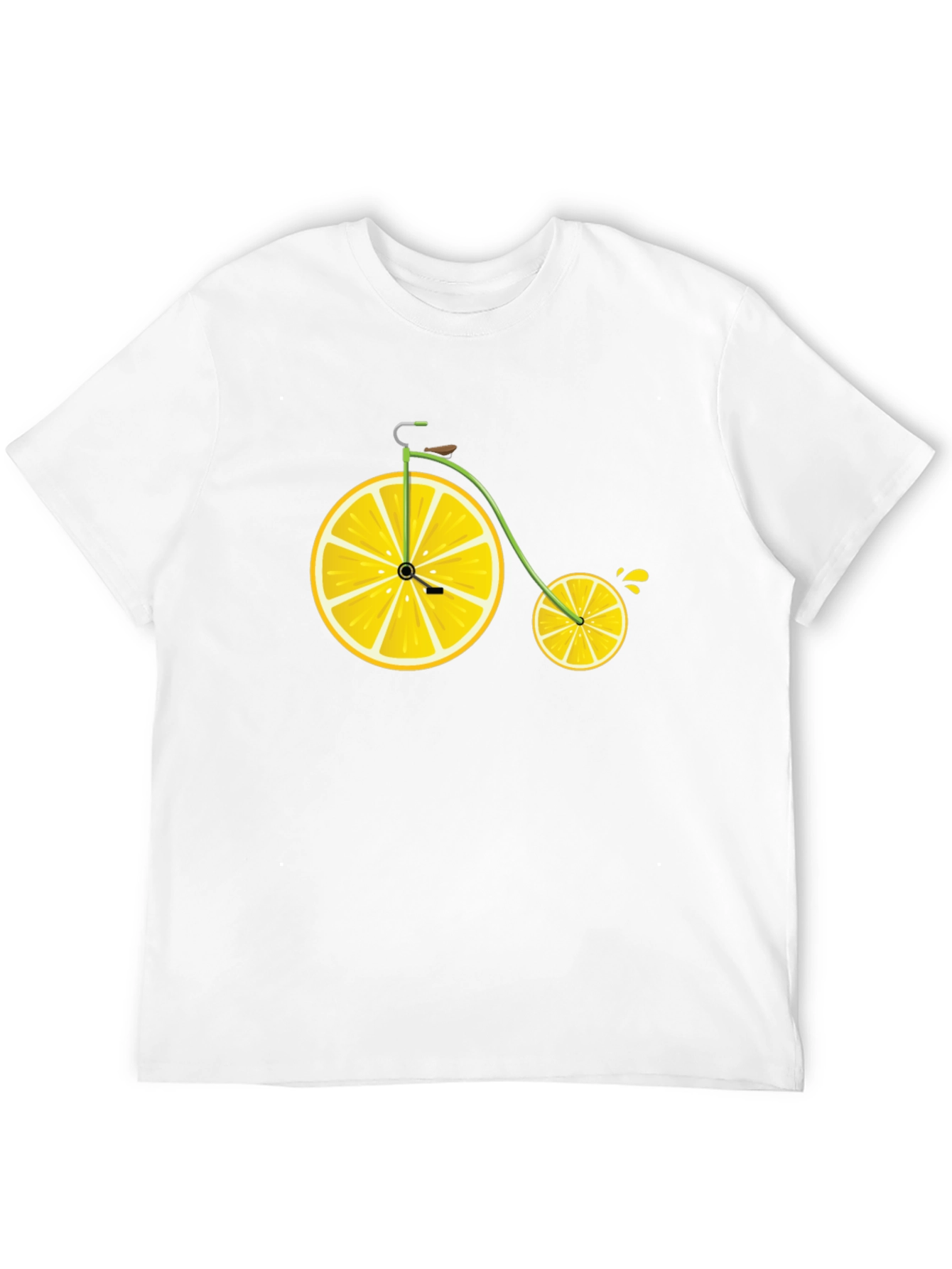 Lemon Bicycle Graphic Tee - Novelty Fruit Bike T-Shirt - 12
