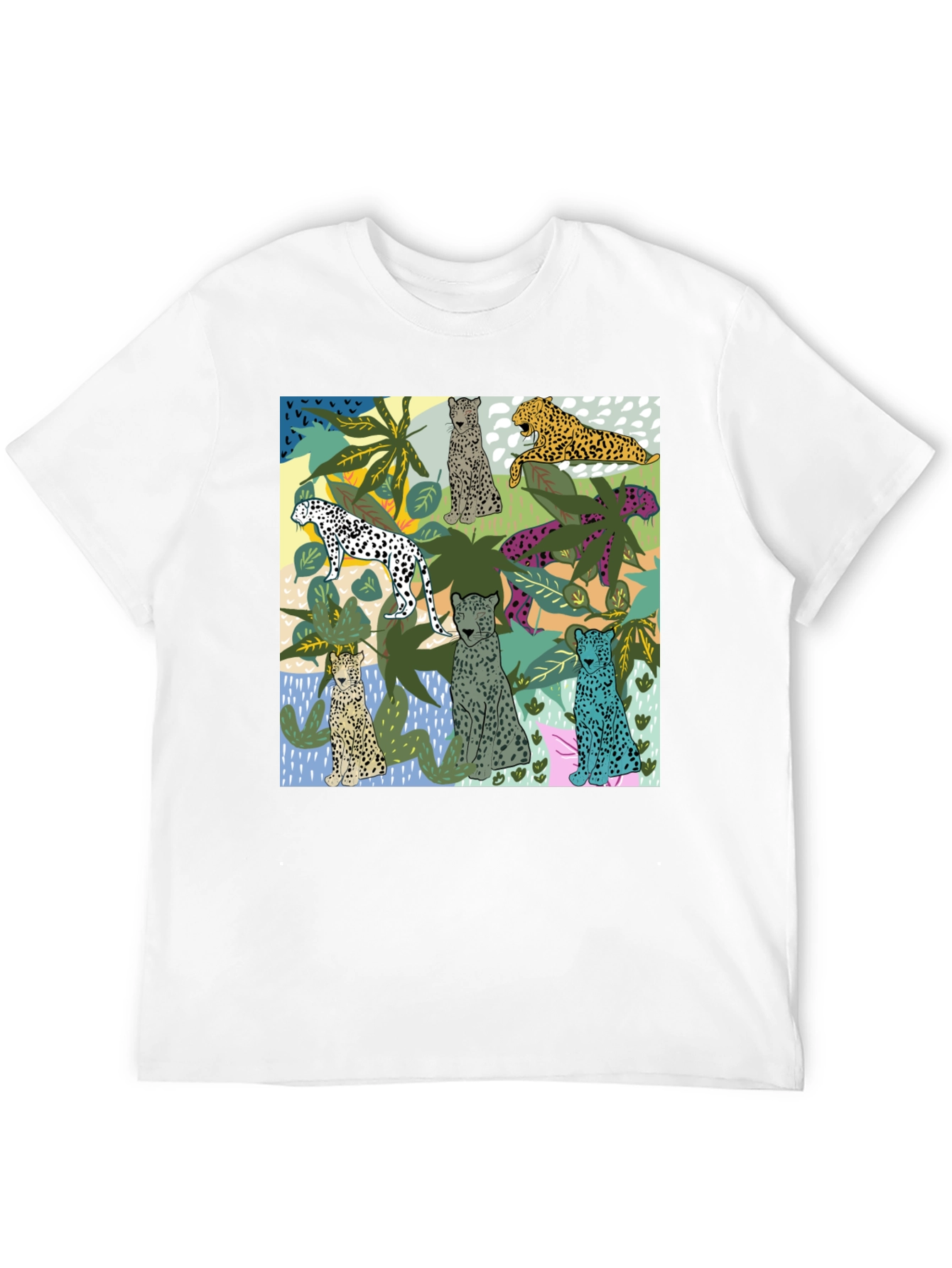 Black Jungle Cats Black T-Shirt view 12